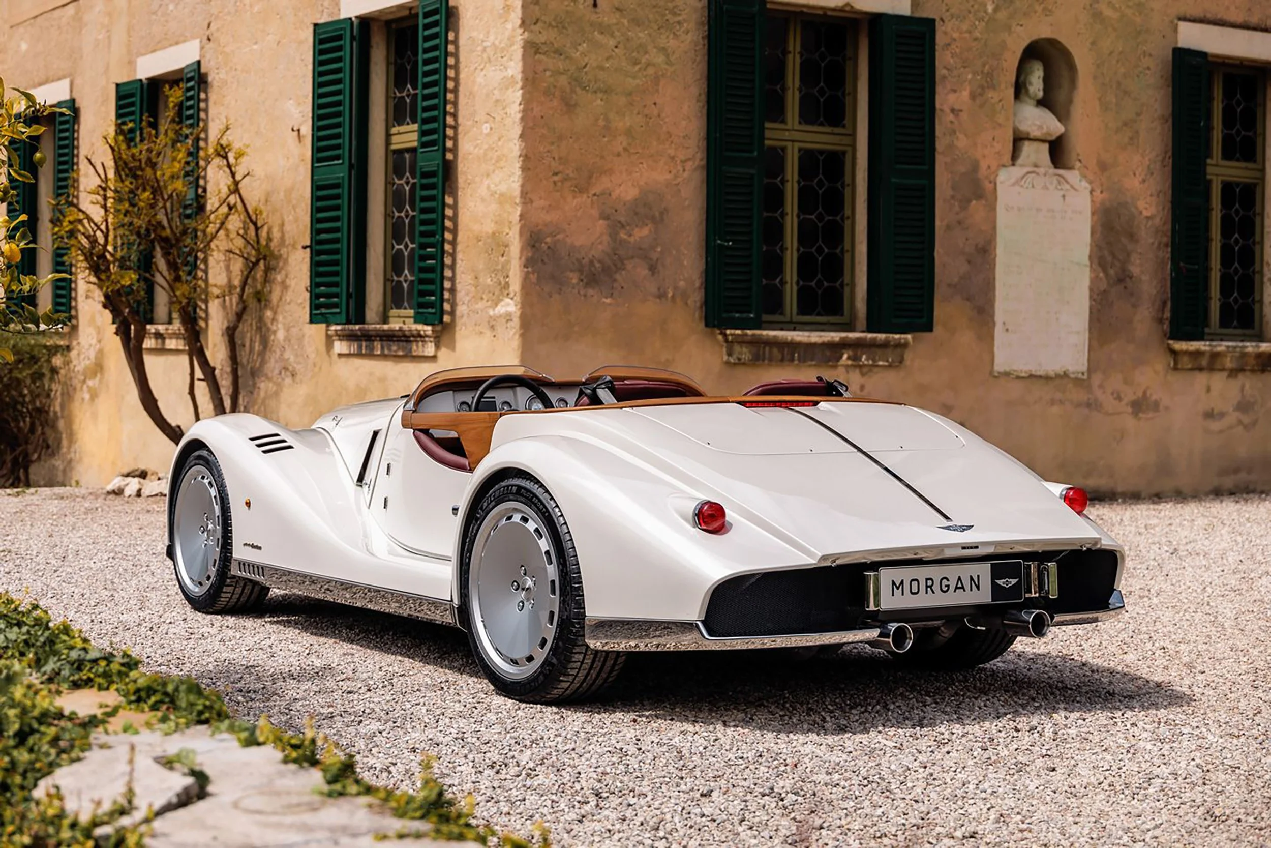 Morgan Midsummer rear three-quarter The Morgan Midsummer is a limited-production barchetta created with Pininfarina, combining hand-built British craftsmanship with Italian design refinement.