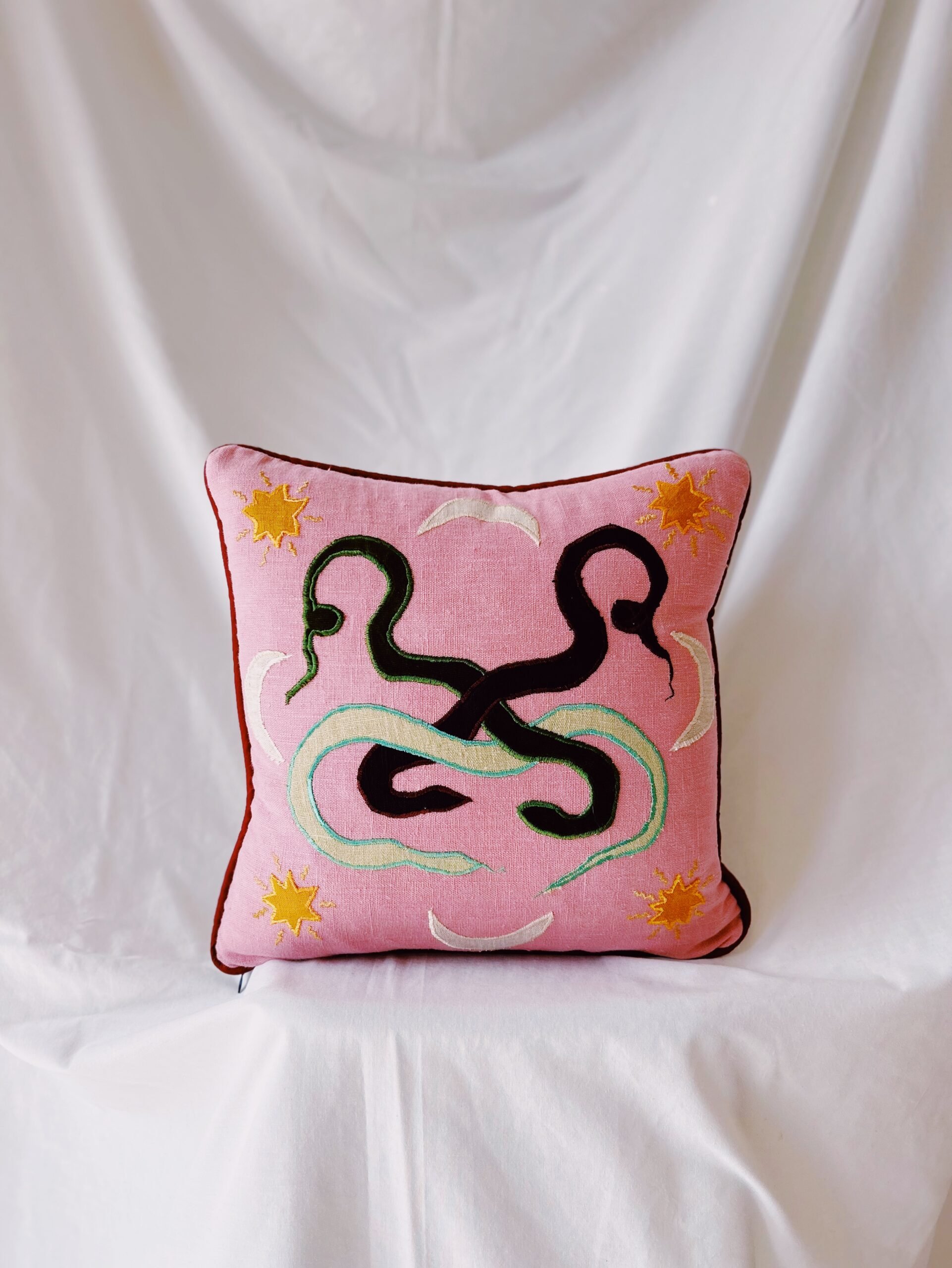 Pink Snake Cushion