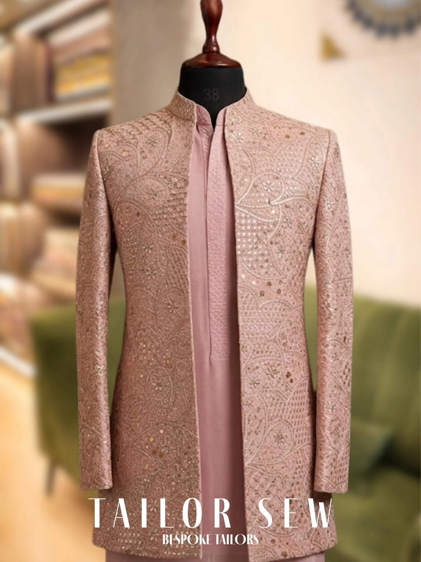Royal elegance in every thread. 

Our bespoke embroidered Indowestern Sherwani in blush pink is the ultimate statement for the modern groom. 

Artisanal craftsmanship meet timeless heritage.

Groom Wear, Indowestern, Bespoke, Ethnic Luxury
#TailorSew