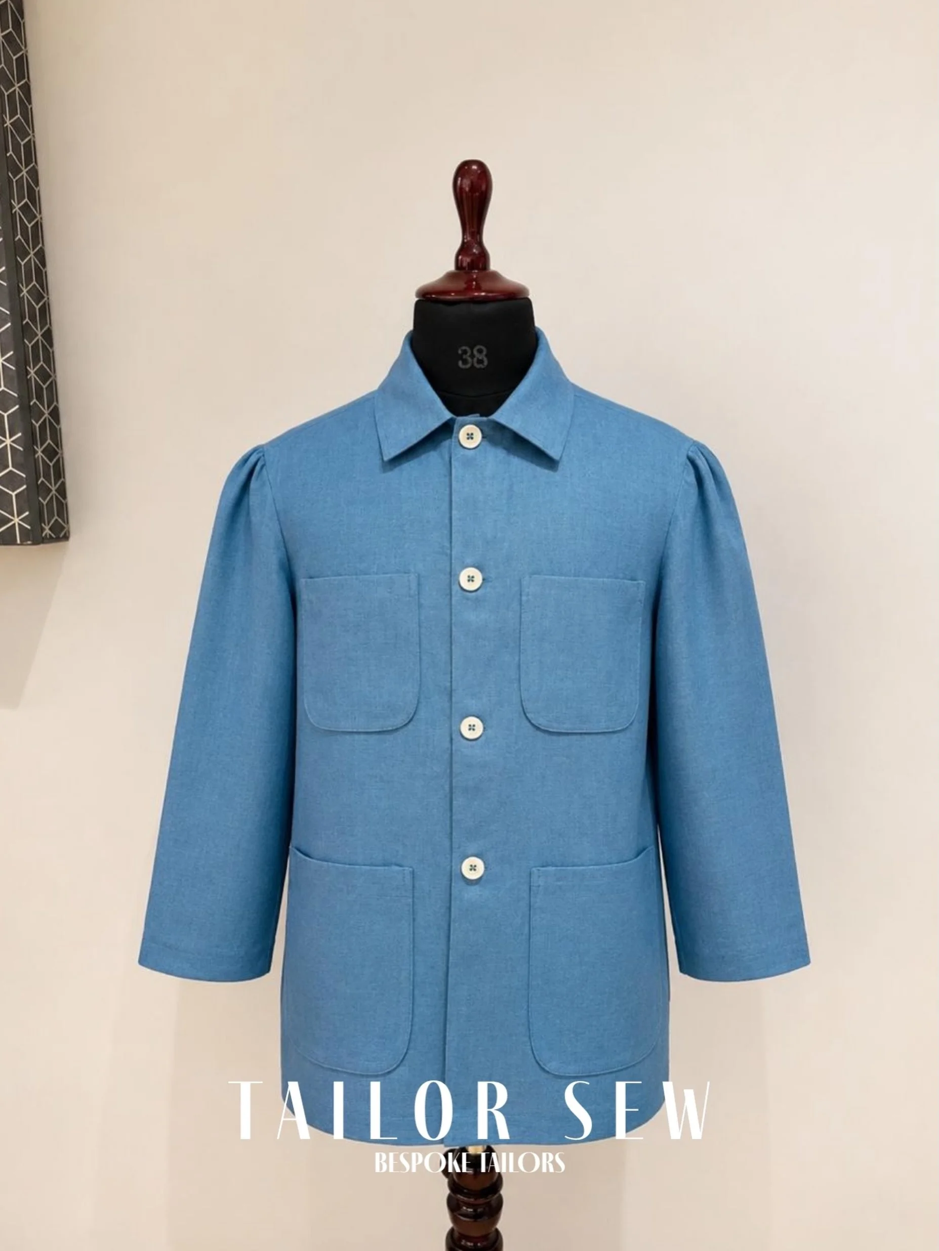 Sartorial ease. Distinct details.

Elevate your casual wardrobe with our Bespoke Light Blue Utility Shirt Jacket. Handcrafted at our KNK Road atelier, this piece blends the functionality of a classic four-pocket workwear jacket with custom high-fashi