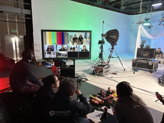 multicamera studio with LED lighting rig