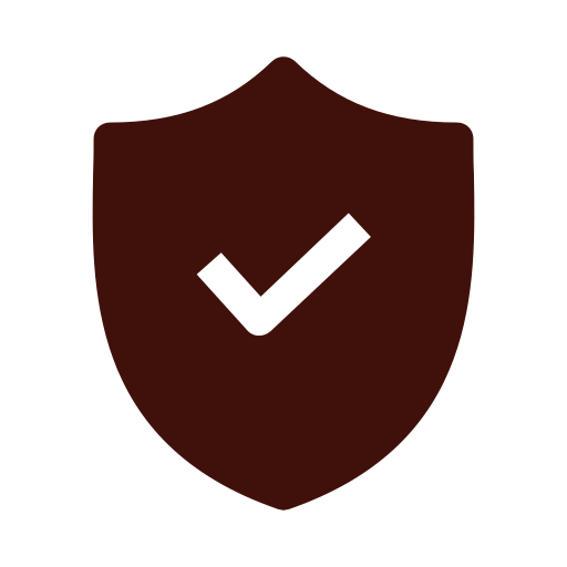 A shield with a checkmark in the center, symbolizing security or protection.