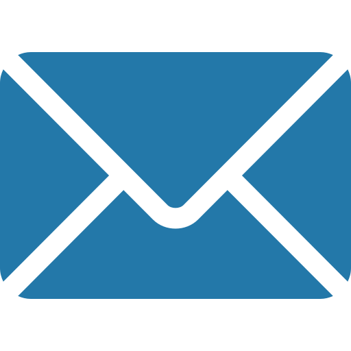 Icon of a closed blue envelope with black outlines.