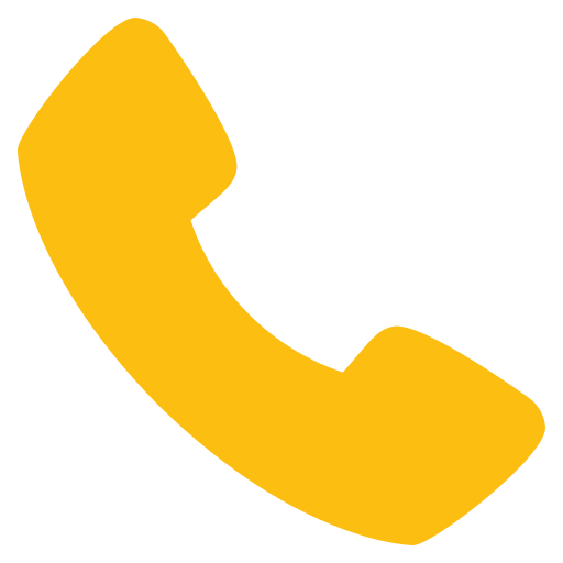 Yellow telephone handset icon on a black background.