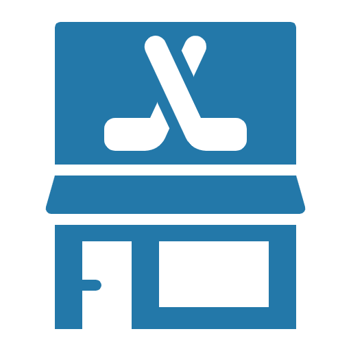 Voting ballot box with ballot papers and a cross icon on the side.