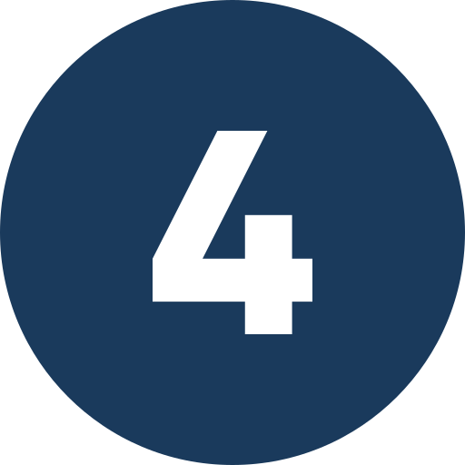 Number 4 inside a black circle on a blue background.