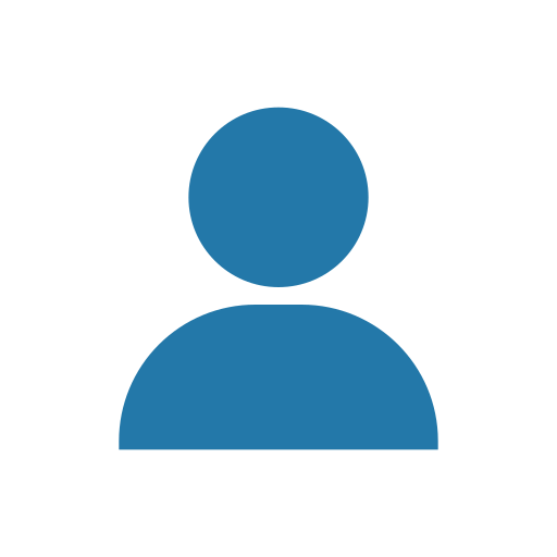 Generic user profile icon with a blue person silhouette on a white background.