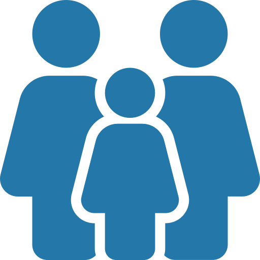 Icon of a family with two adults and two children