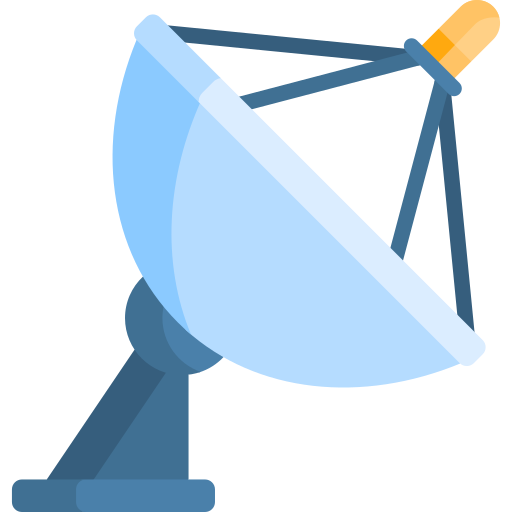 Illustration of a satellite dish antenna.