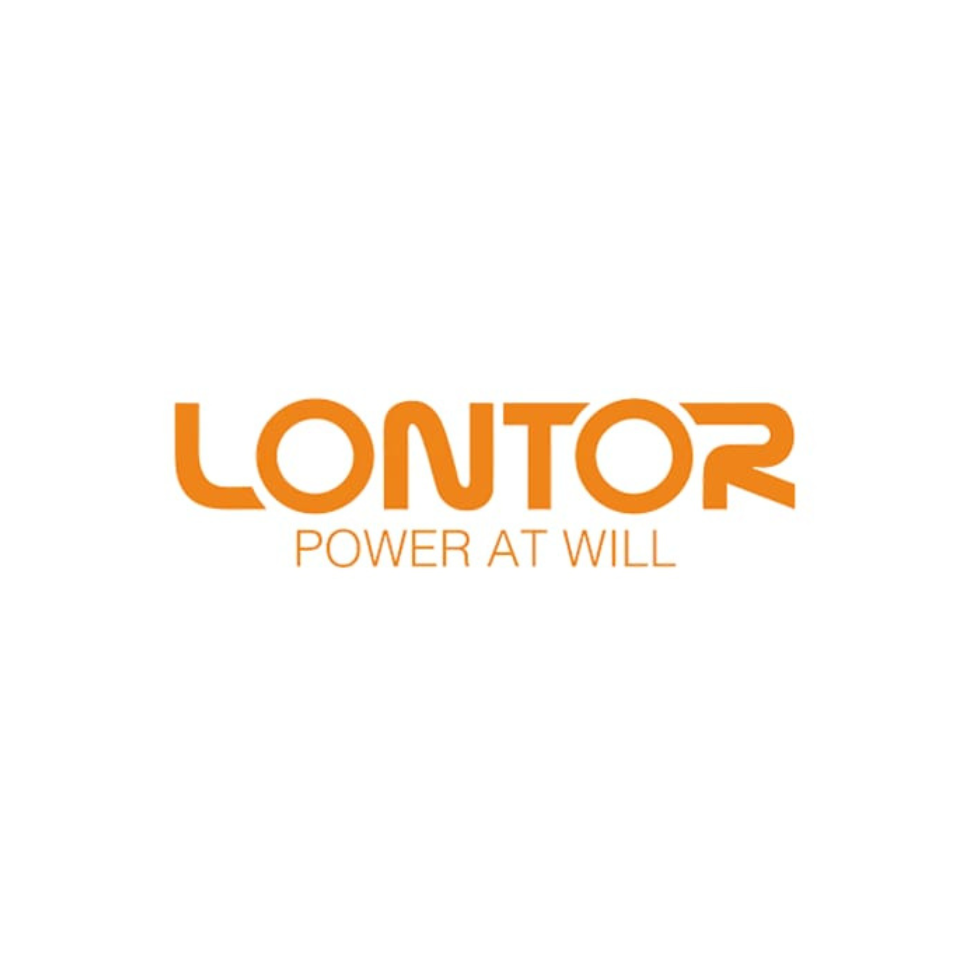 Logo with the text 'LONTOR' in orange, stylized font, and the tagline 'POWER AT WILL' below it.