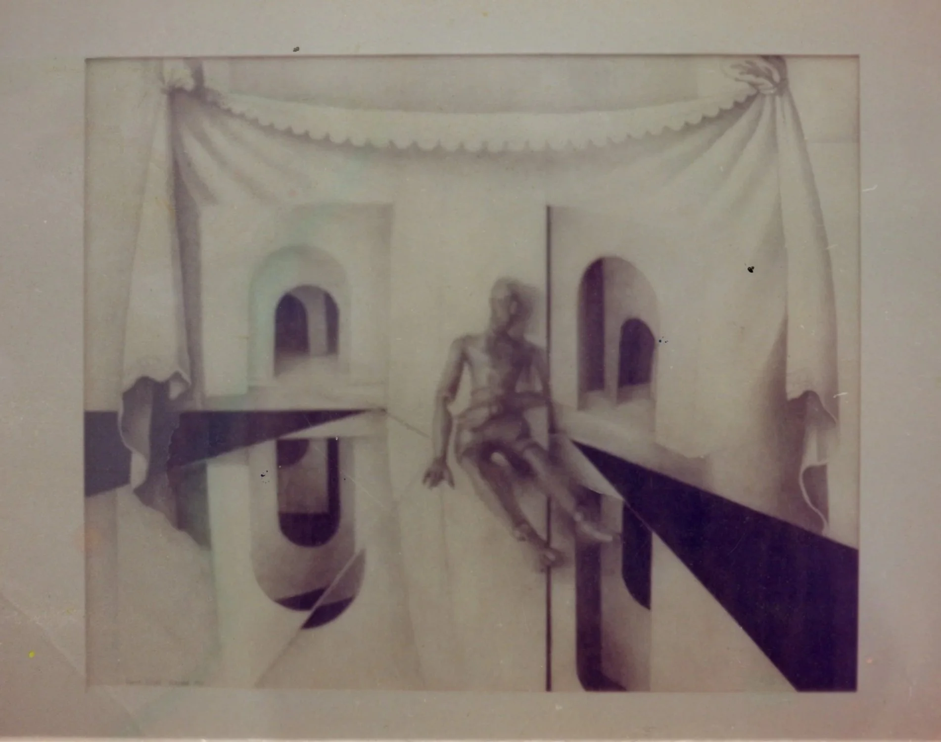 The figurative elements were symbols chosen to explore visually the journey taken in life towards greater spiritual understanding and awareness by Judith Drury.