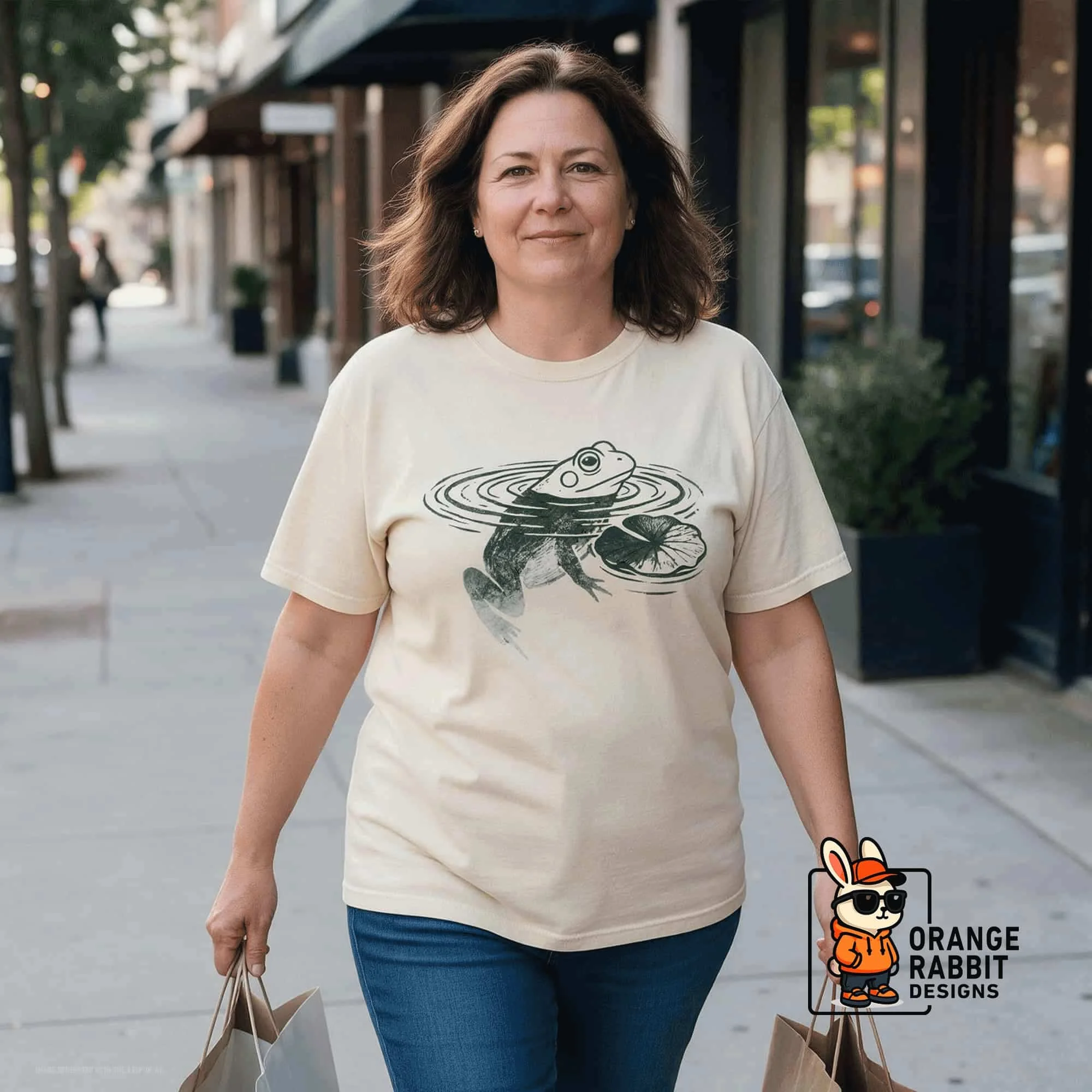 Frog Lily Pad Print Unisex T-Shirt