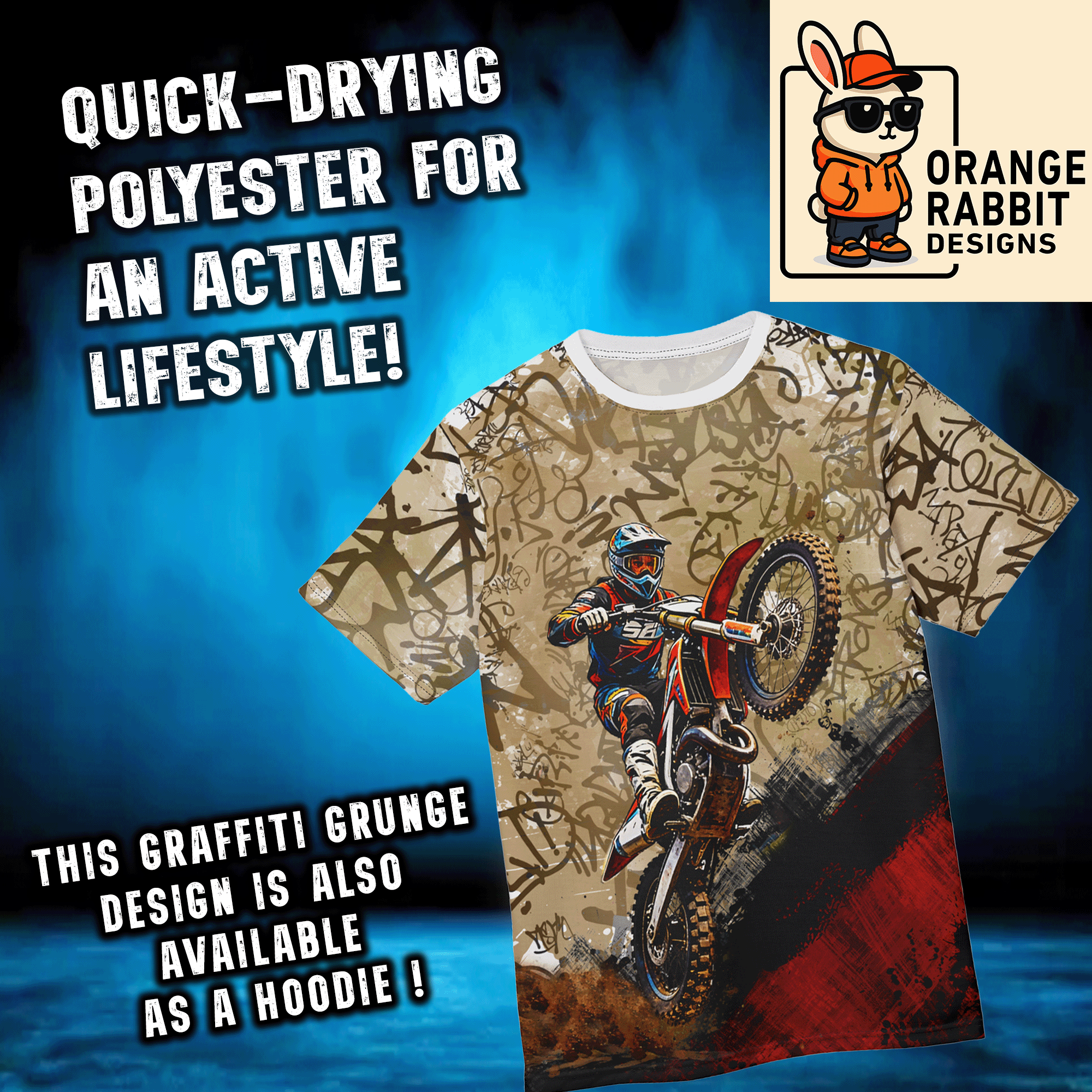 Motocross Graffiti Grunge Style T-shirt