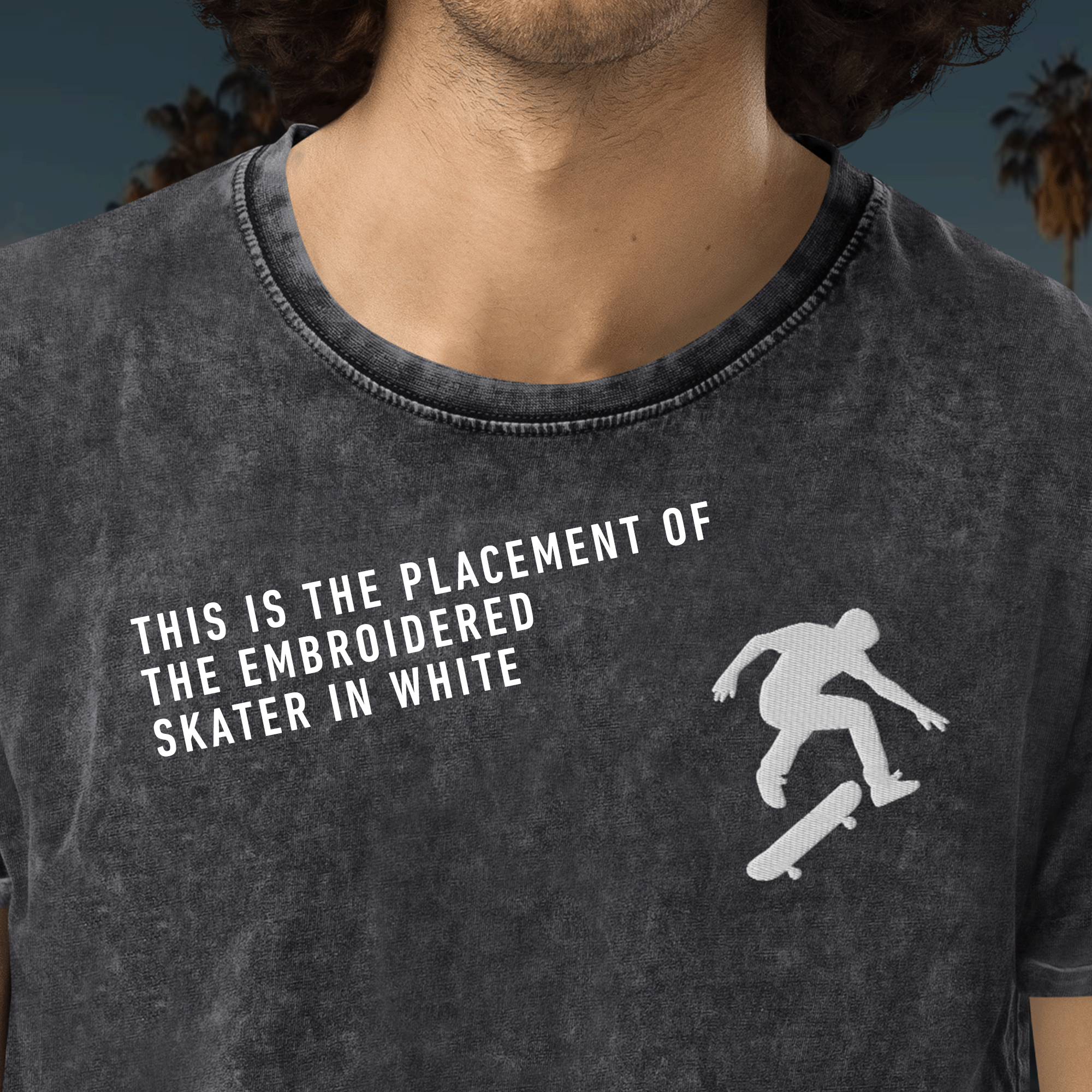 Embroidered Skateboarder T-Shirt