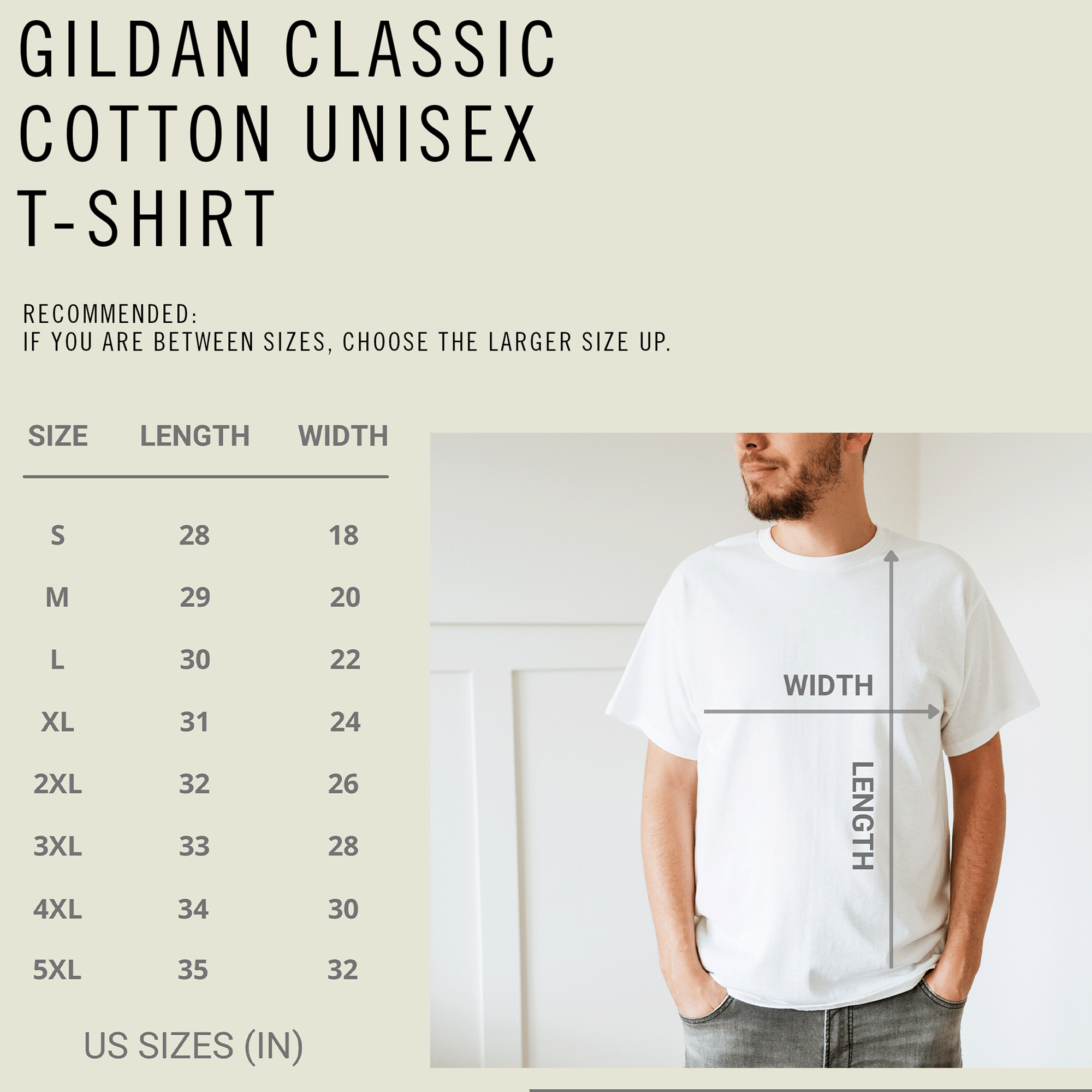 Gildan Classic Tee size chart.png
