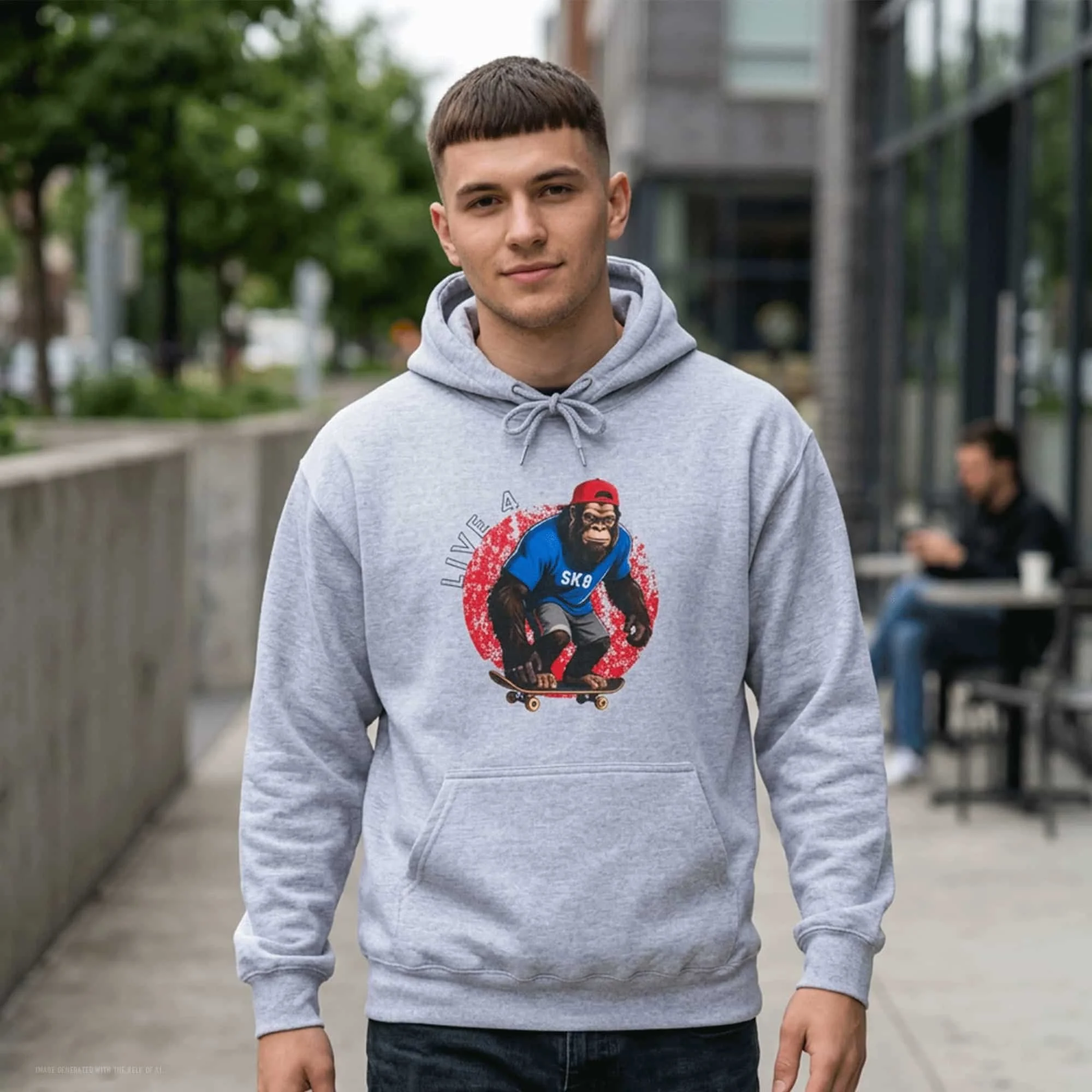 Sasquatch Skateboarder 4 Life Graphic Dryblend Hoodie