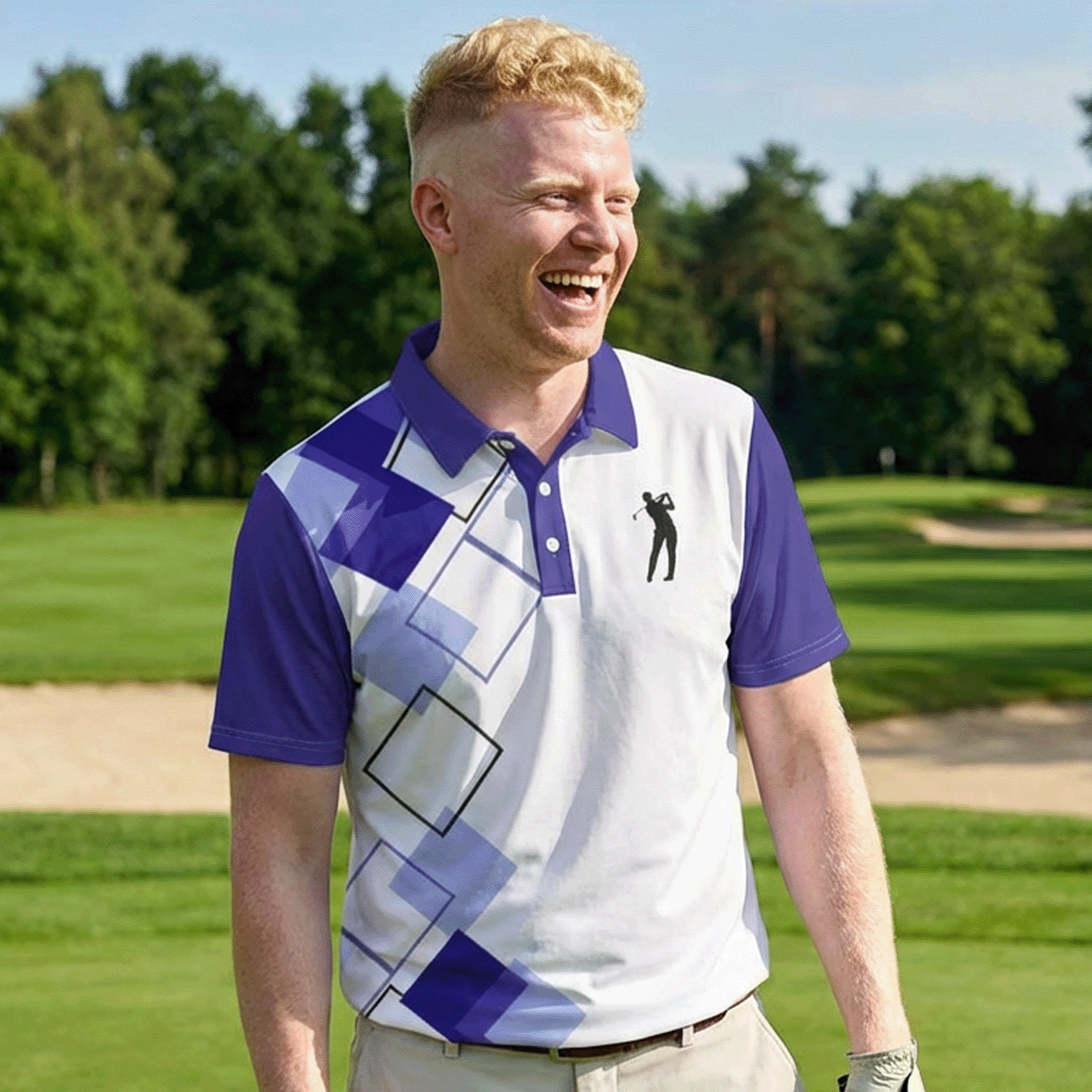 Golf Purple Diamonds Polo Shirt