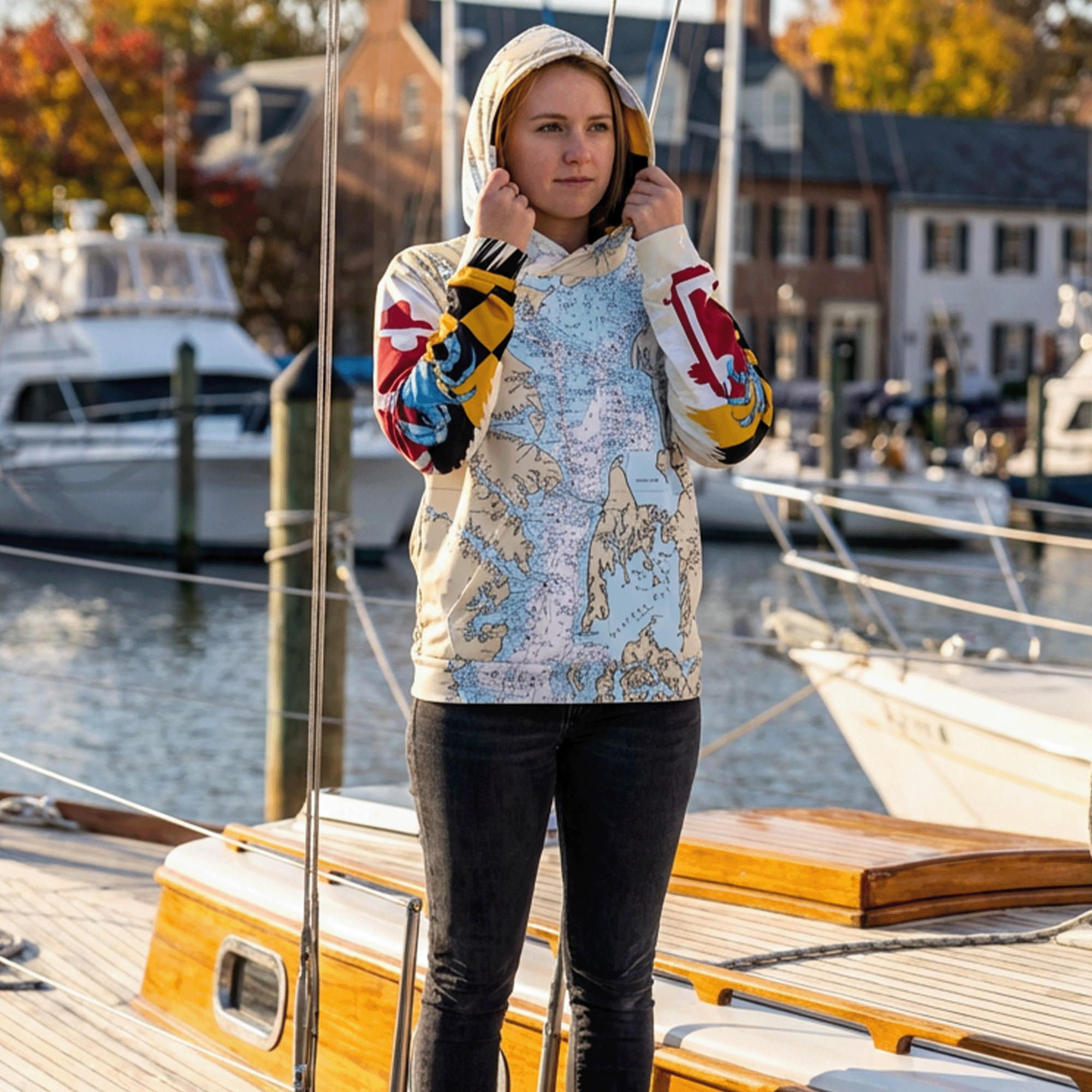 Chesapeake Bay Nautical Chart Hoodie