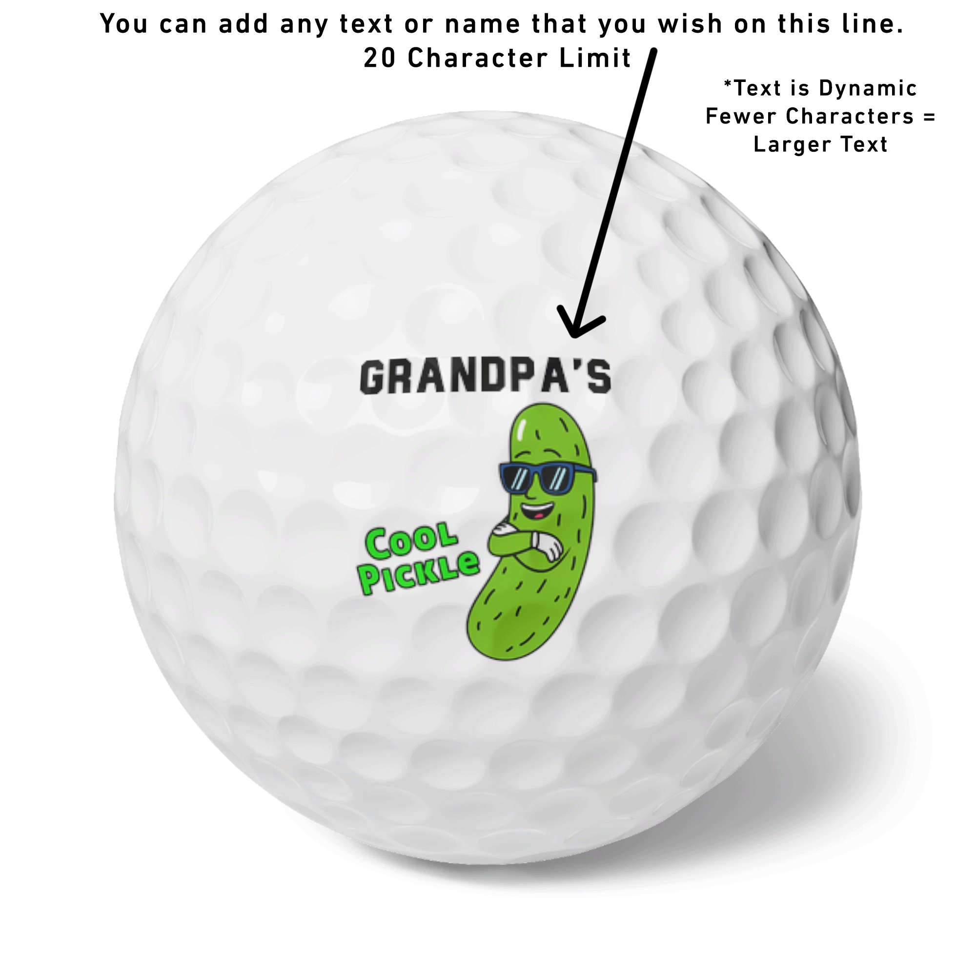 PERSONALIZED Cool Pickle Golf Balls