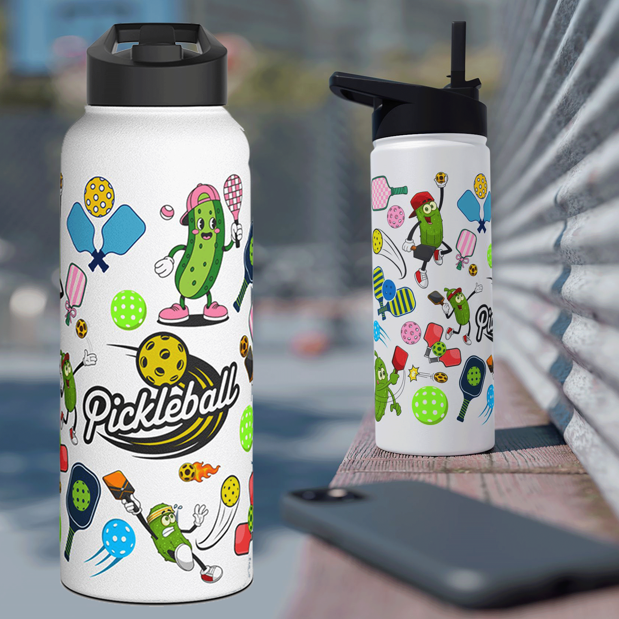 Pickleball Stainless Steel Water Bottle