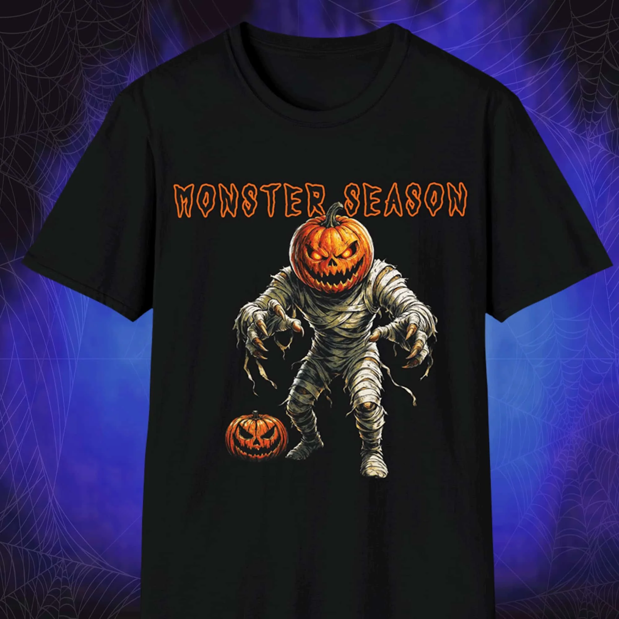 Pumpkin Head Monster Season Soft-style T‑Shirt