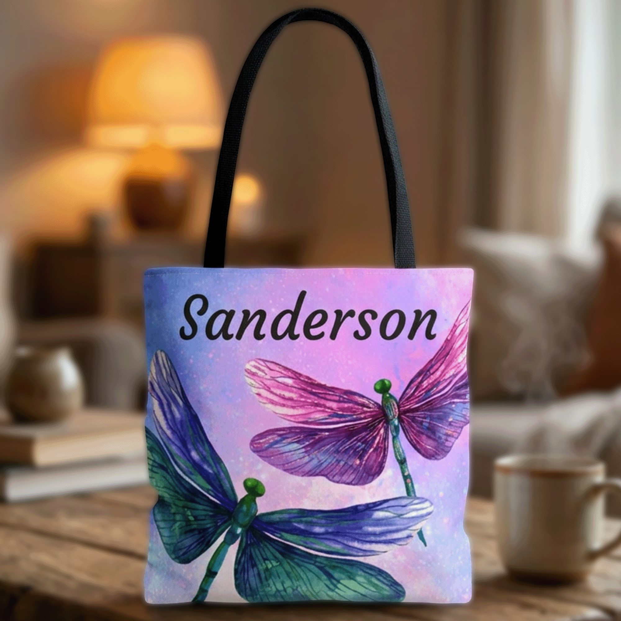 Personalized Dragonfly Tote Bag