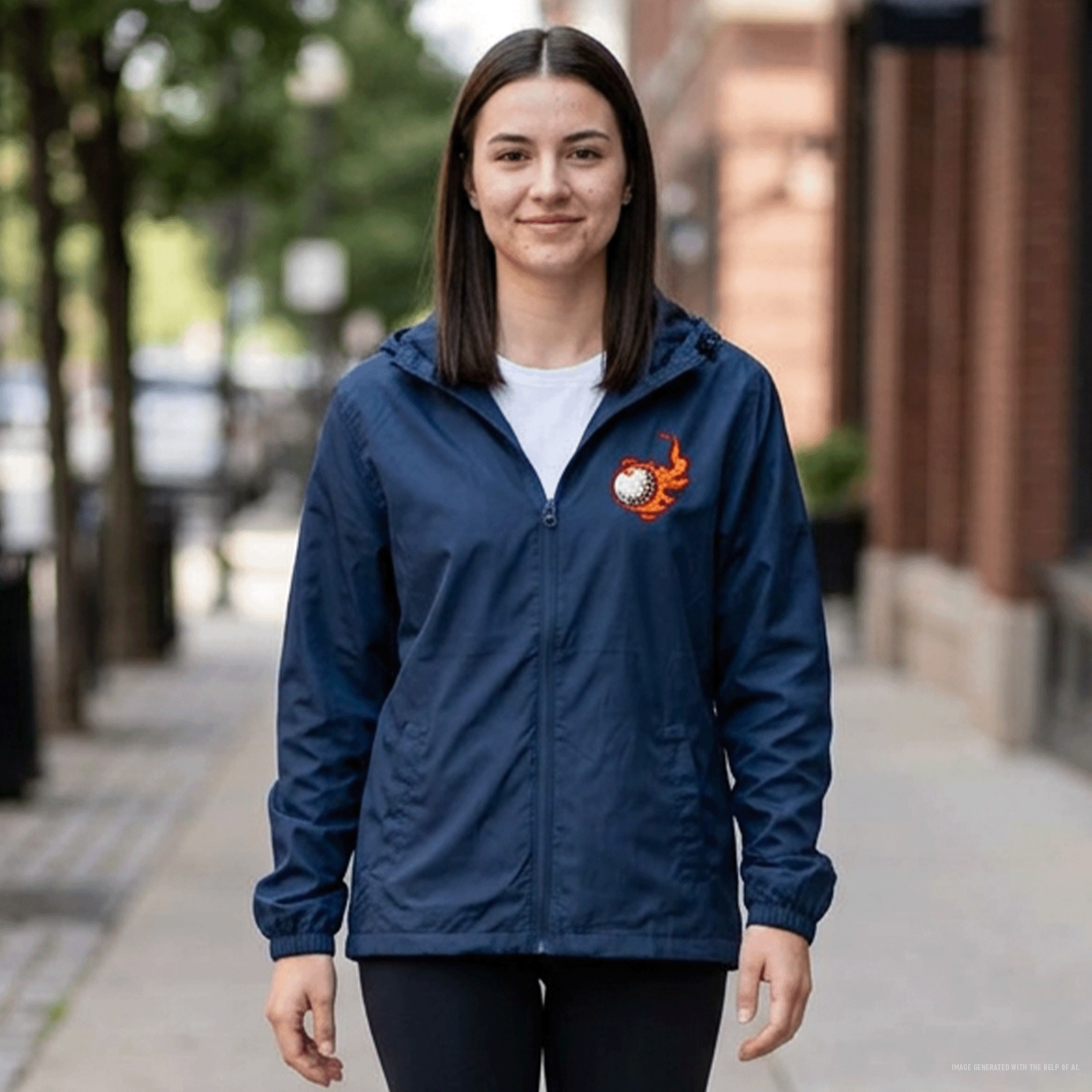 Flaming Golfball Unisex Full-Zip Windbreaker Jacket