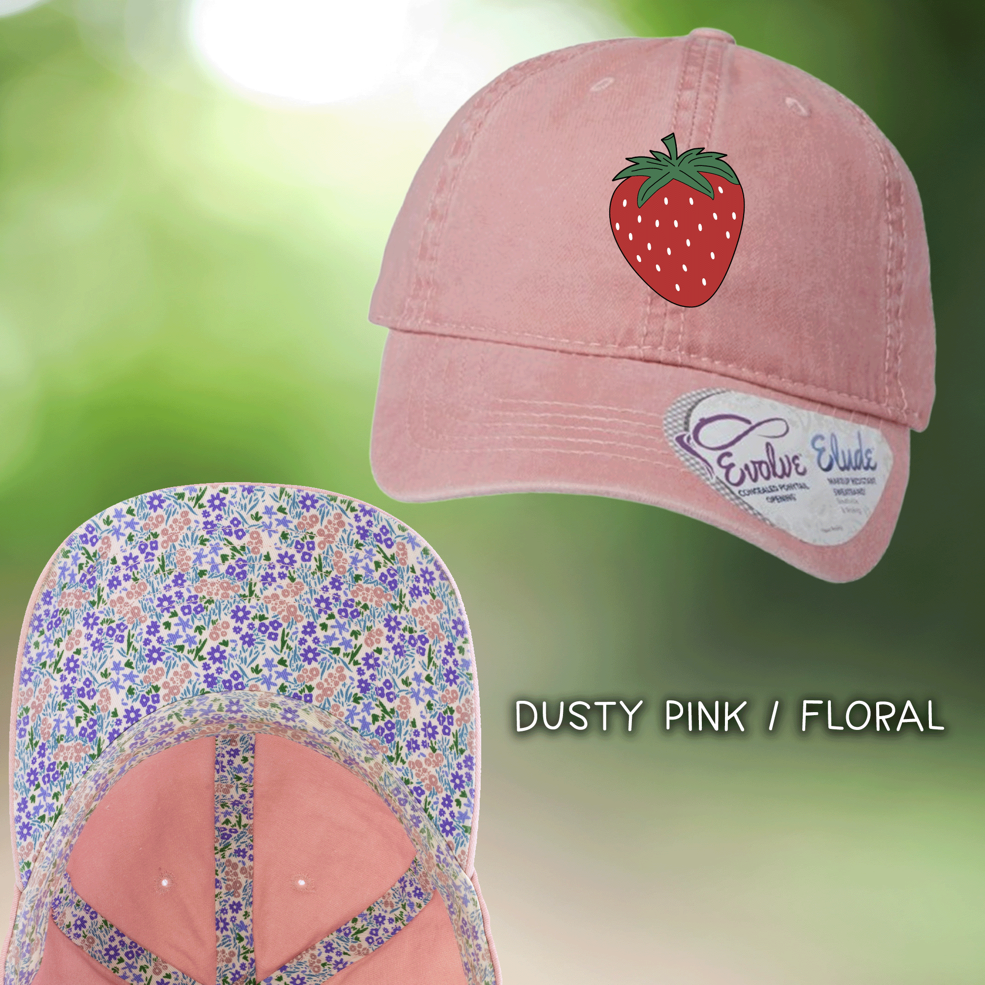 Women's Embroidered Strawberry Fashion Cassie Cap