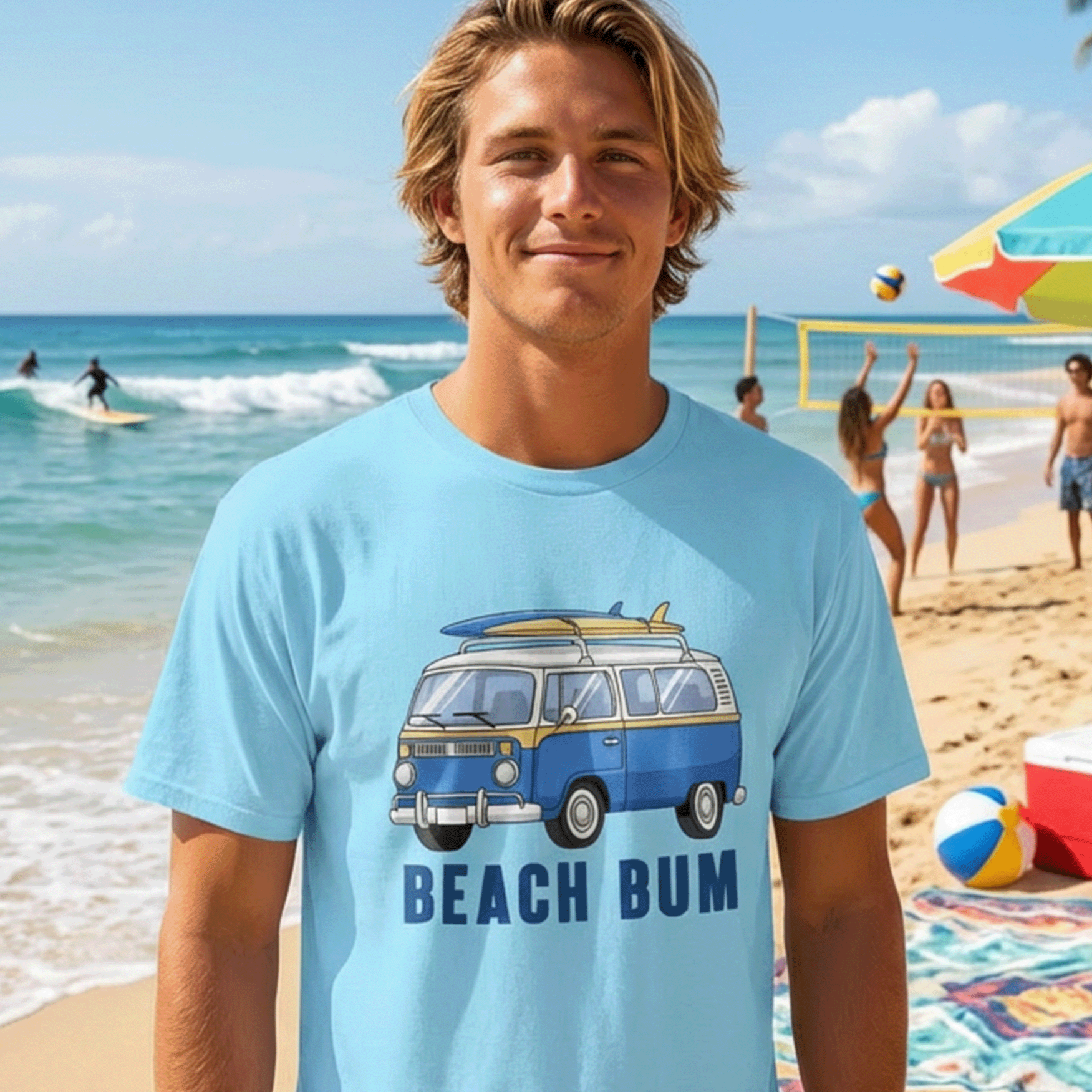 Beach Bum Surf Van T-Shirt