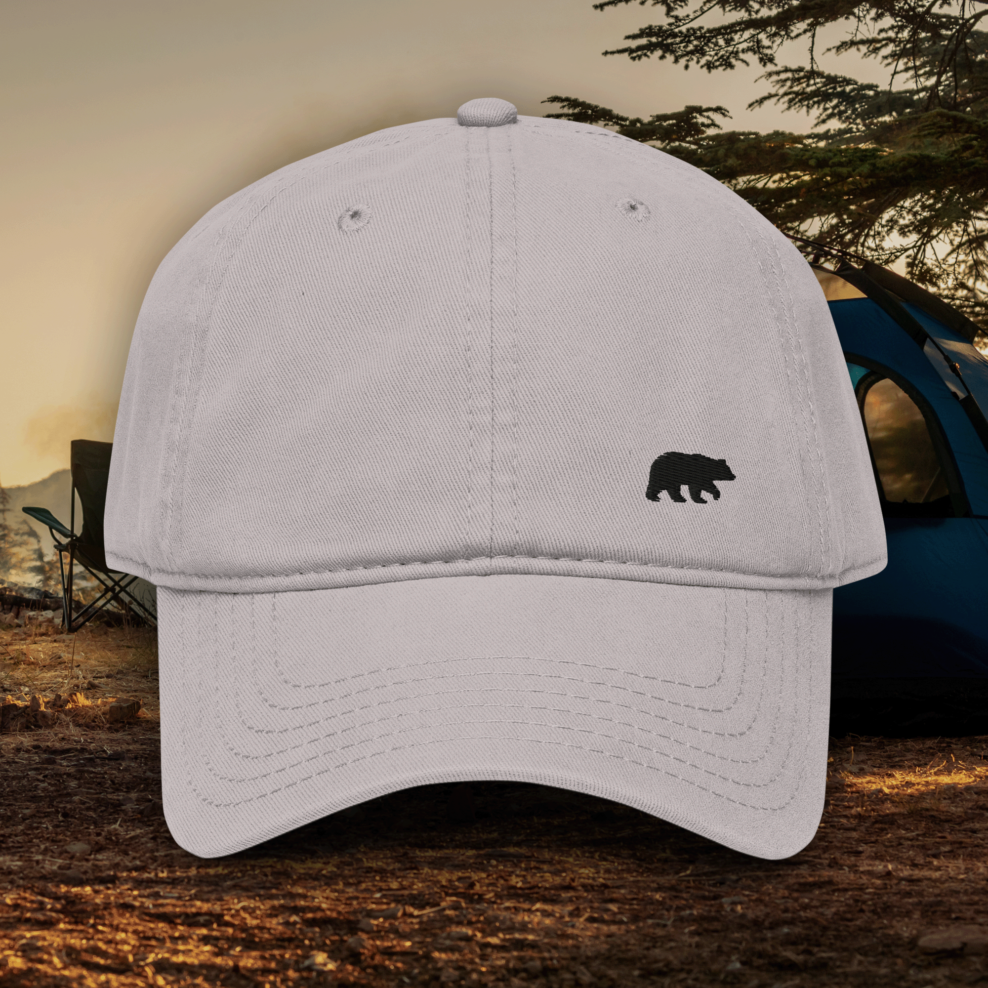 Little Black Bear Garment-Washed Cap