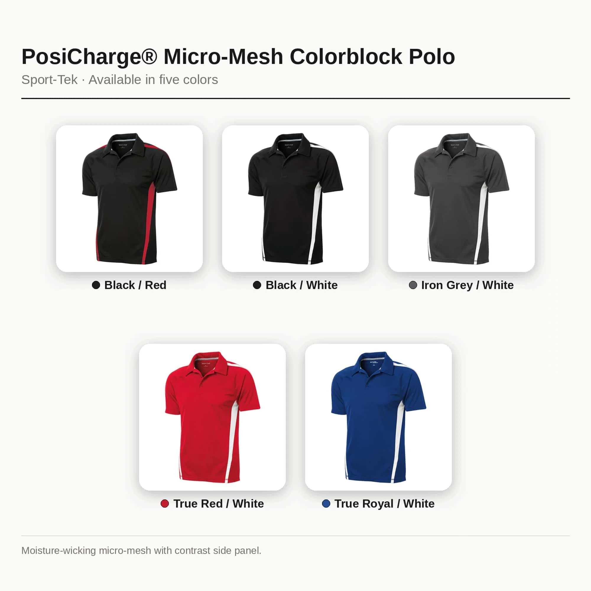 Personalized Name Men's PosiCharge Micro-Mesh Colorblock Polo