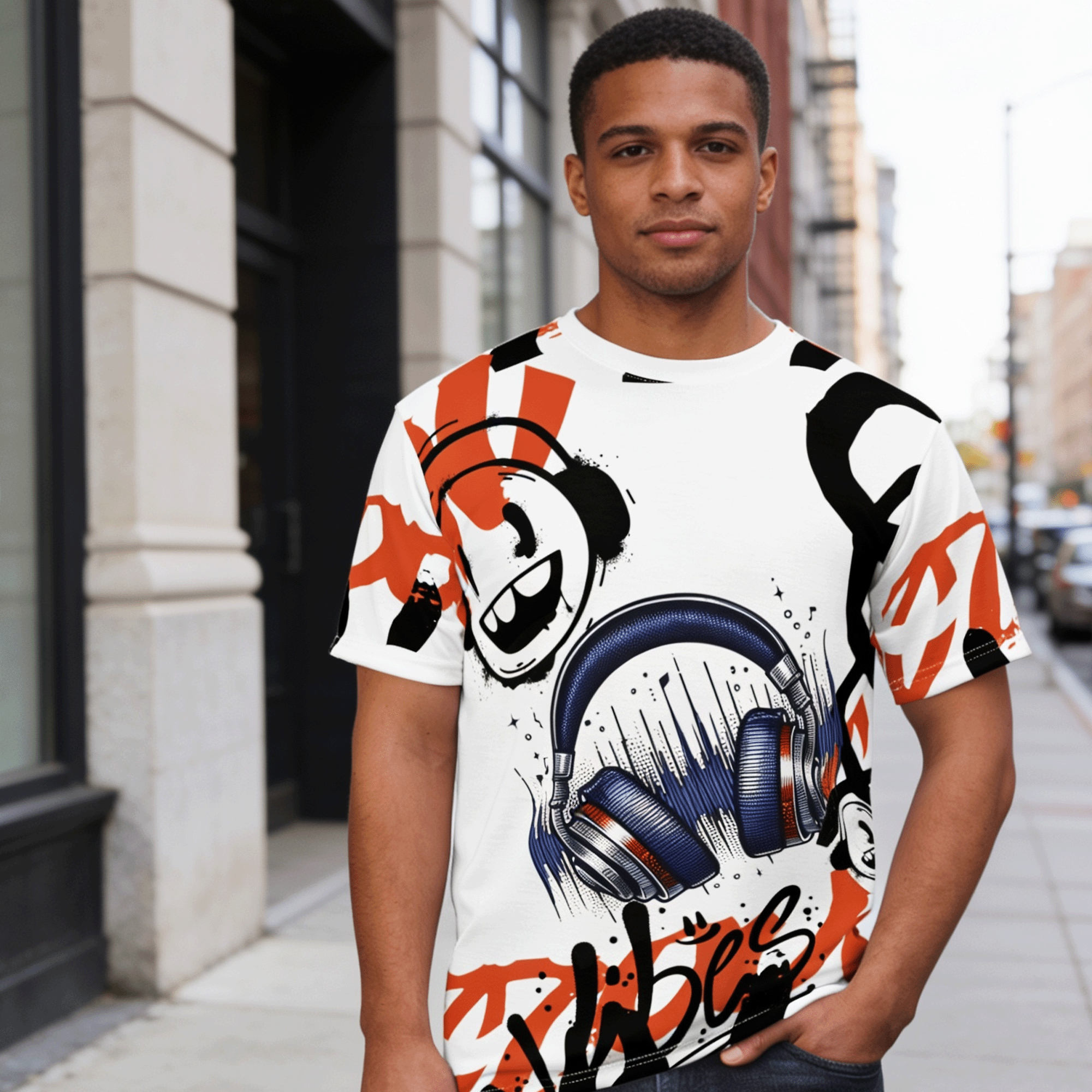 Good Vibes Headphones Graffiti Unisex Tee