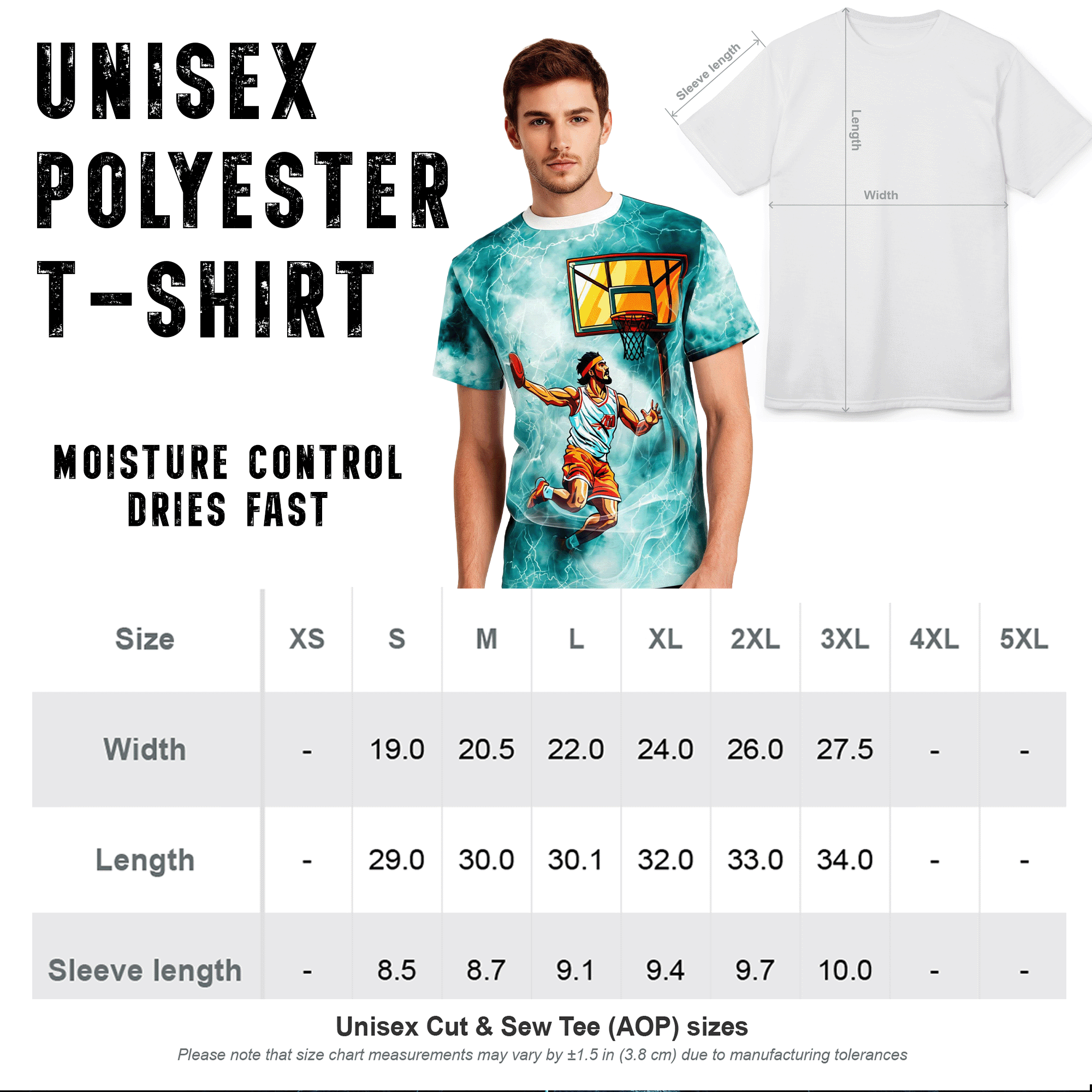 Basketball Lightning Moisture-Wicking Unisex Tee