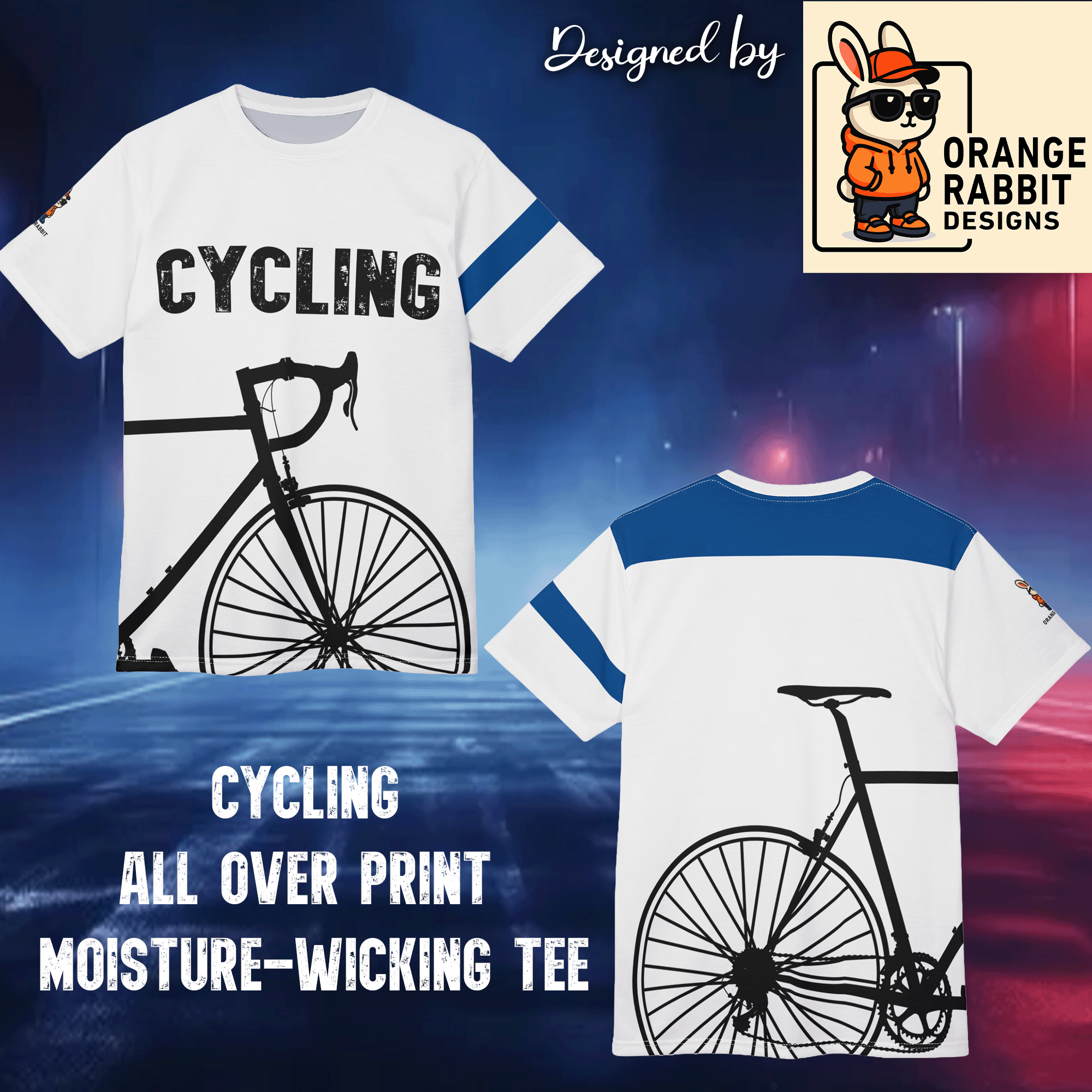 Cycling All Over Print Moisture-Wicking Unisex Tee