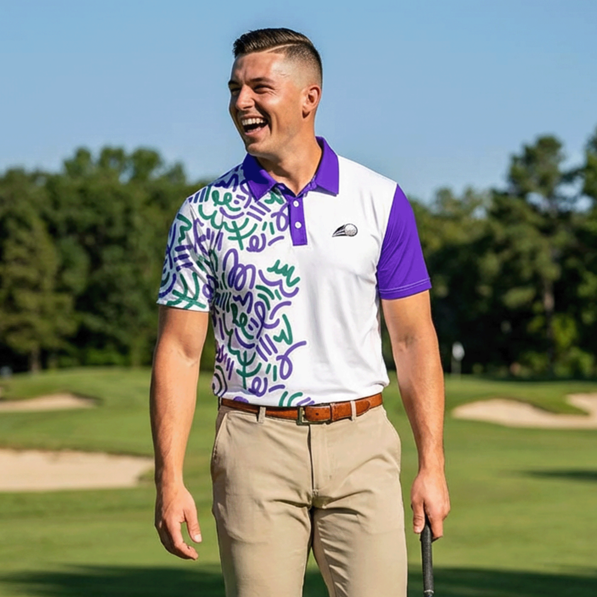 Abstract Pattern Golf Polo Shirt