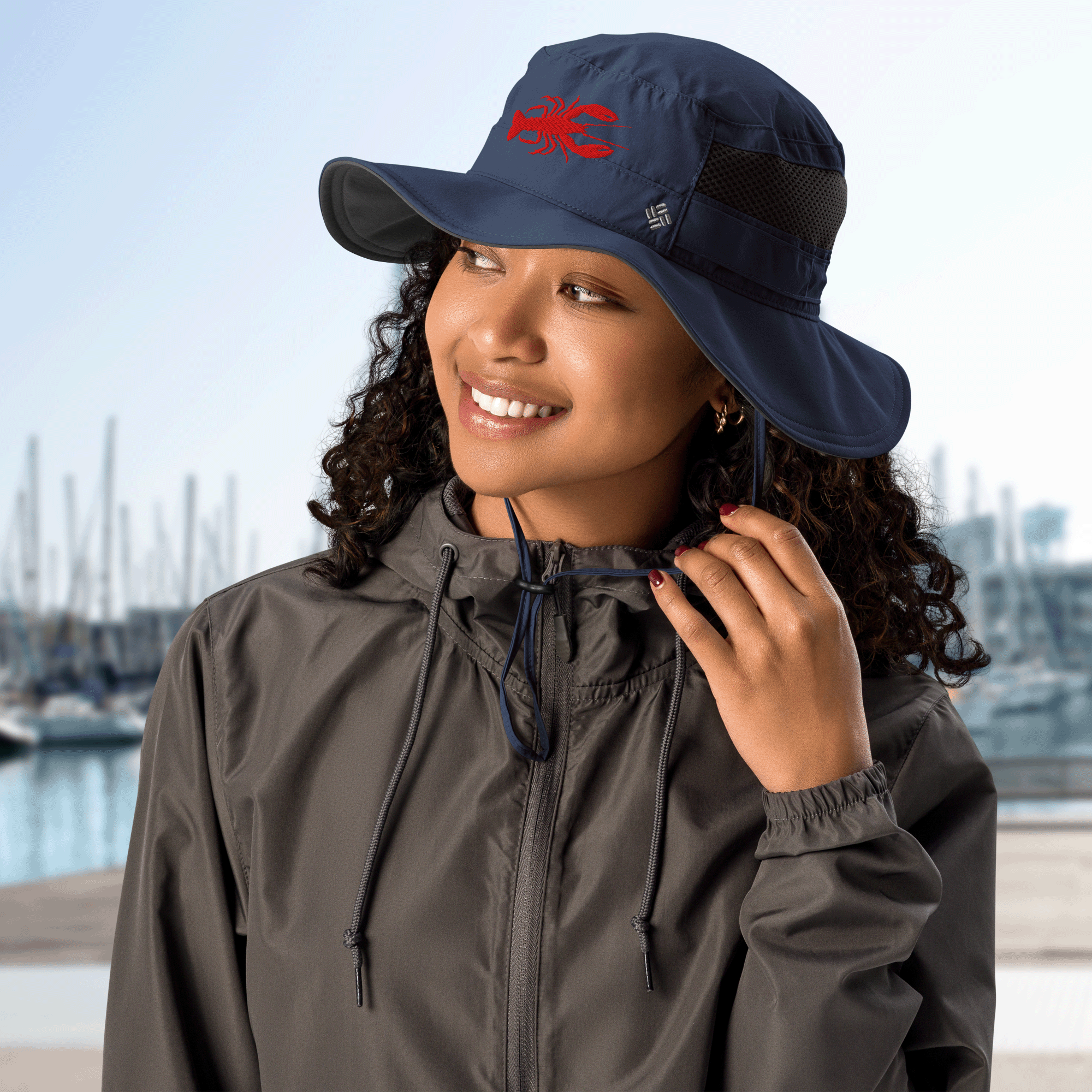 Embroidered Lobster Columbia Bora Bora Booney Hat