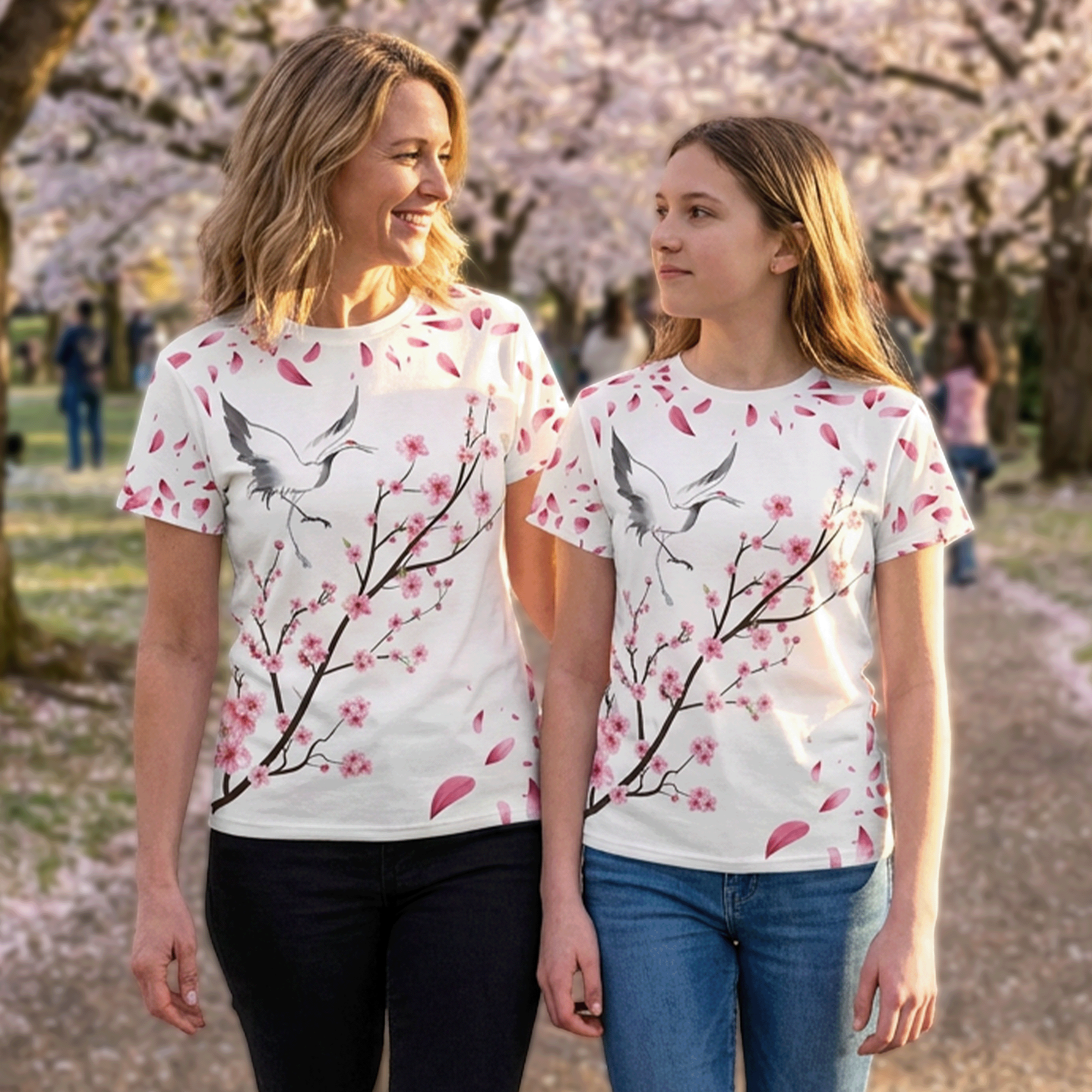 Cherry Blossom Crane Tee