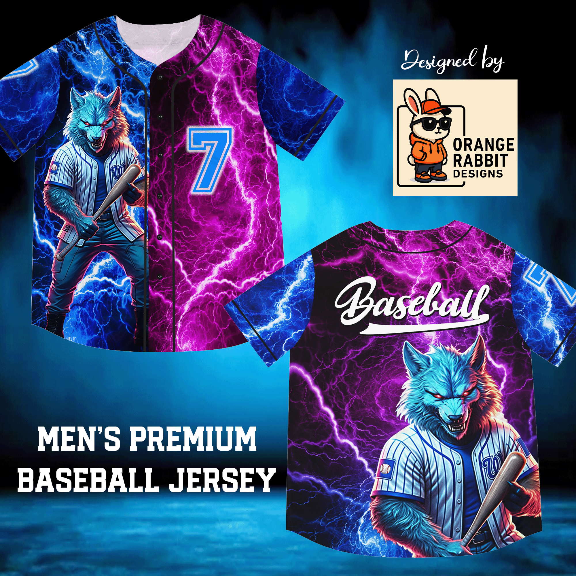 Werewolf Baseball Jersey Lucky Number 7
