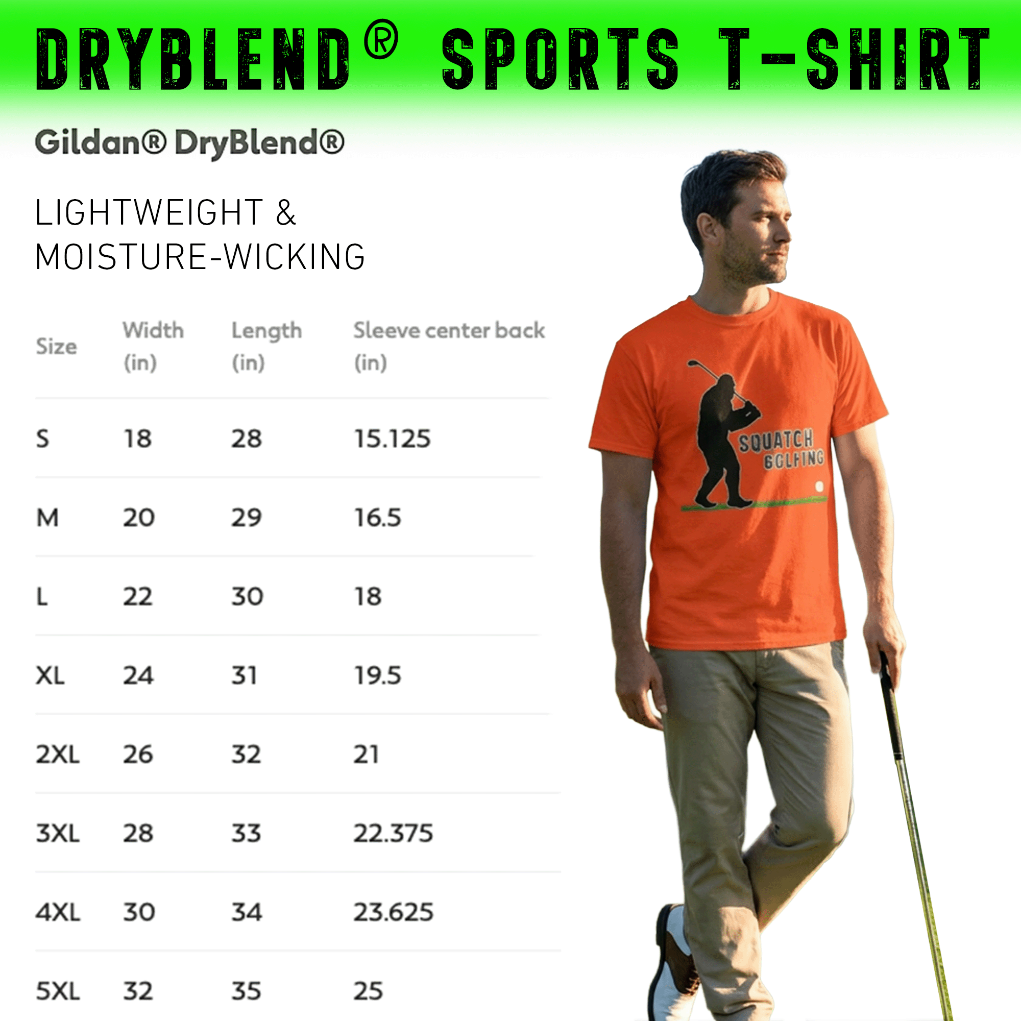 Sasquatch Golfing DryBlend® Sports Moisture-Wicking T-Shirt