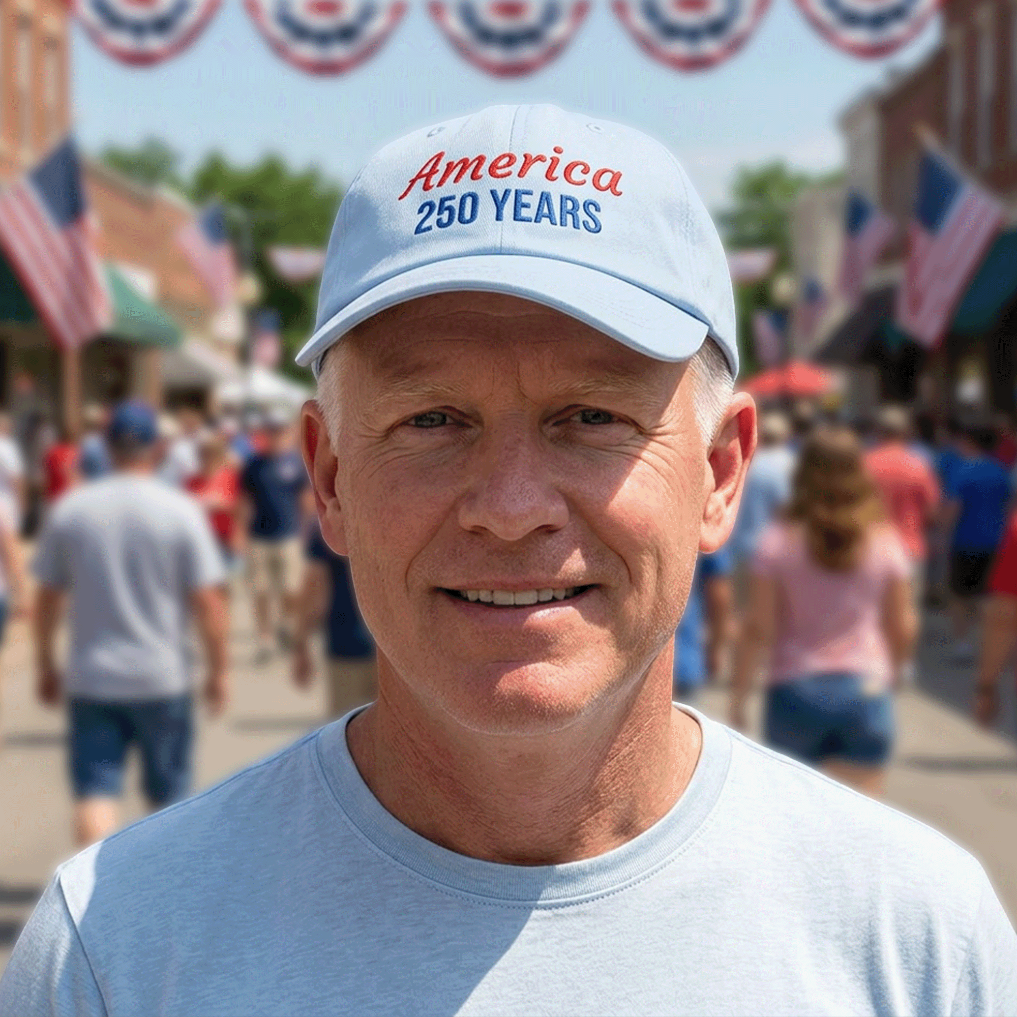 America 250 Years Embroidered Patriotic Dad Cap