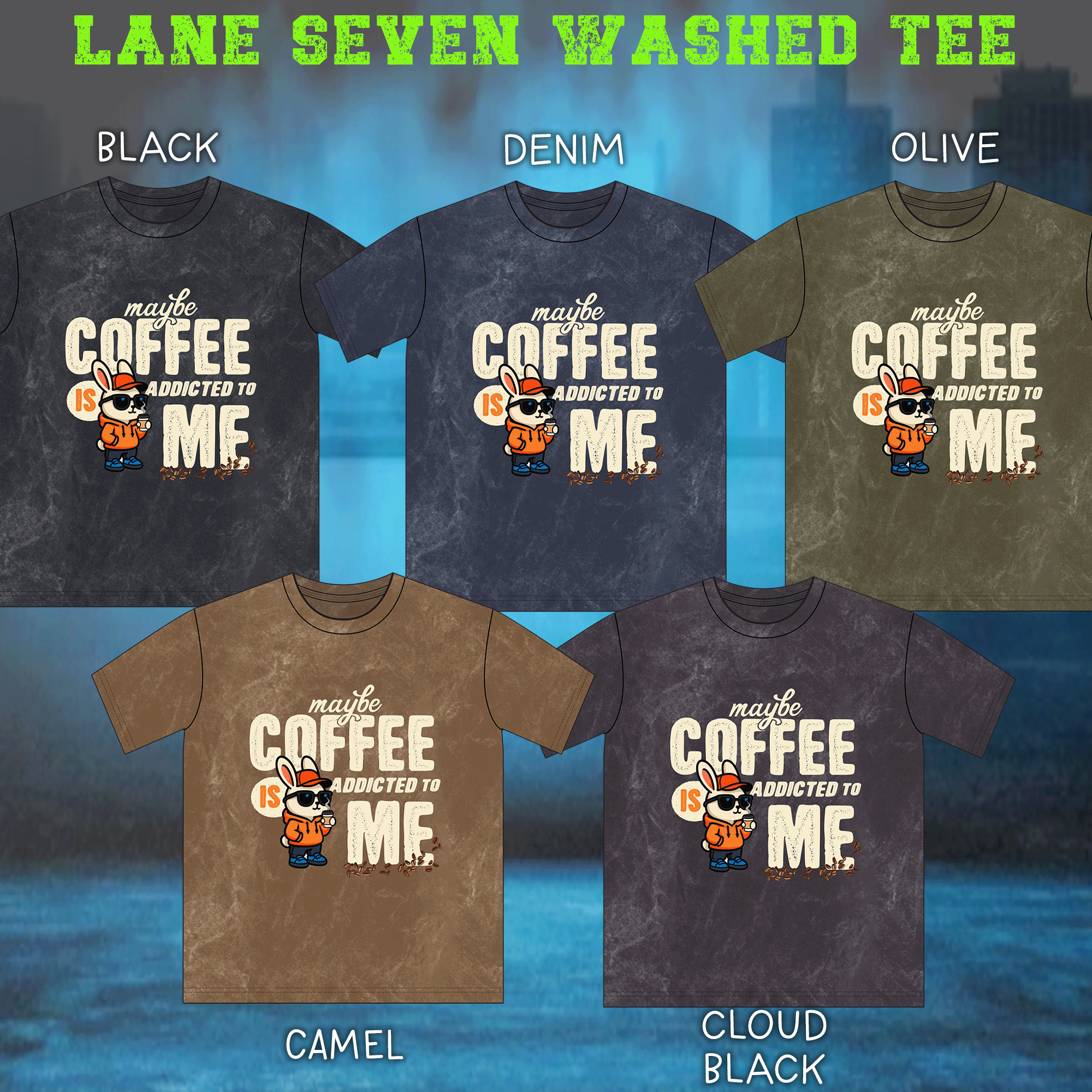 Maybe Coffee Is Addicted To Me Mineral Washed Crewneck Tee