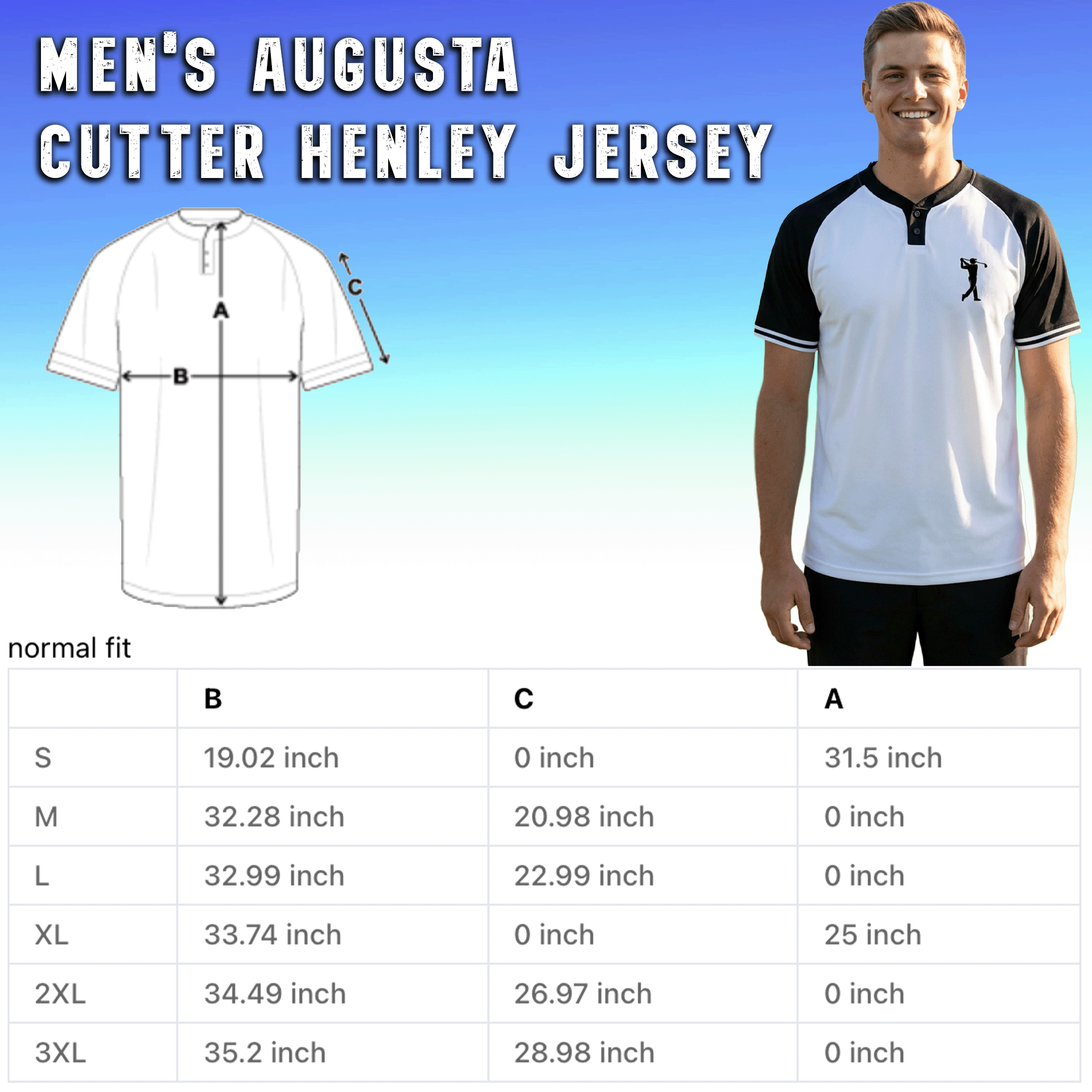 Men's Golfer Augusta Sportswear Cutter Henley Jersey