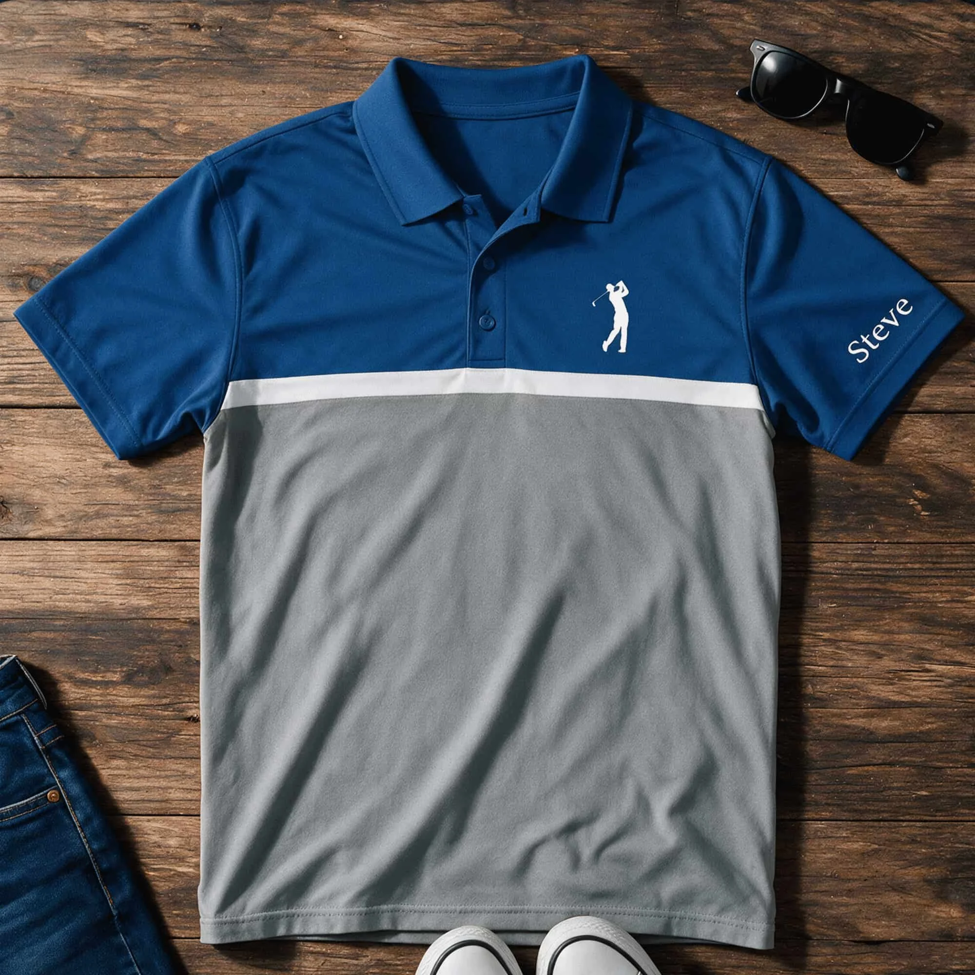 Custom Name Men’s Golf UV Micropique Colorblock Polo