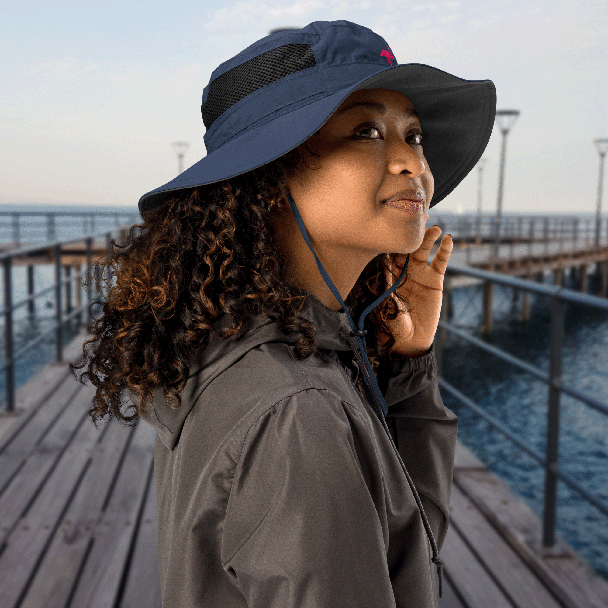Embroidered Flamingo Columbia Bora Bora Hat
