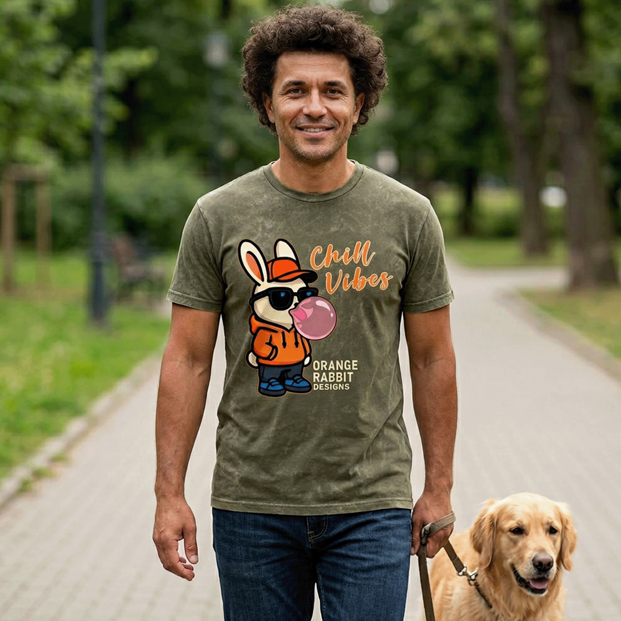 Orange Rabbit Chill Vibes Mineral Washed Tee