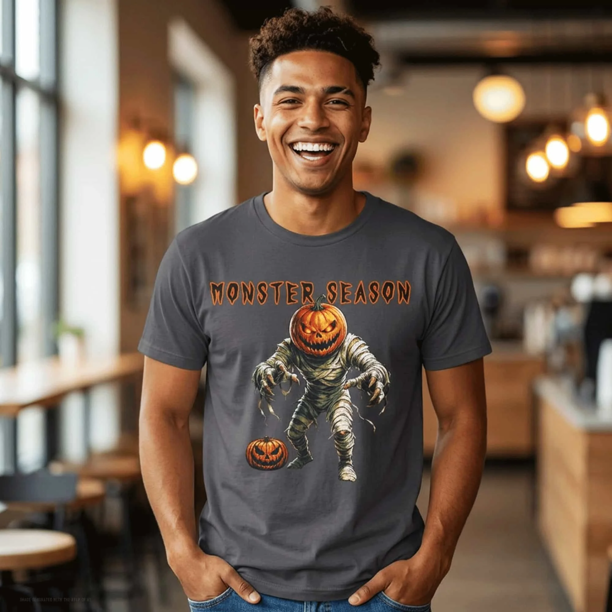 Pumpkin Head Monster Season Soft-style T‑Shirt
