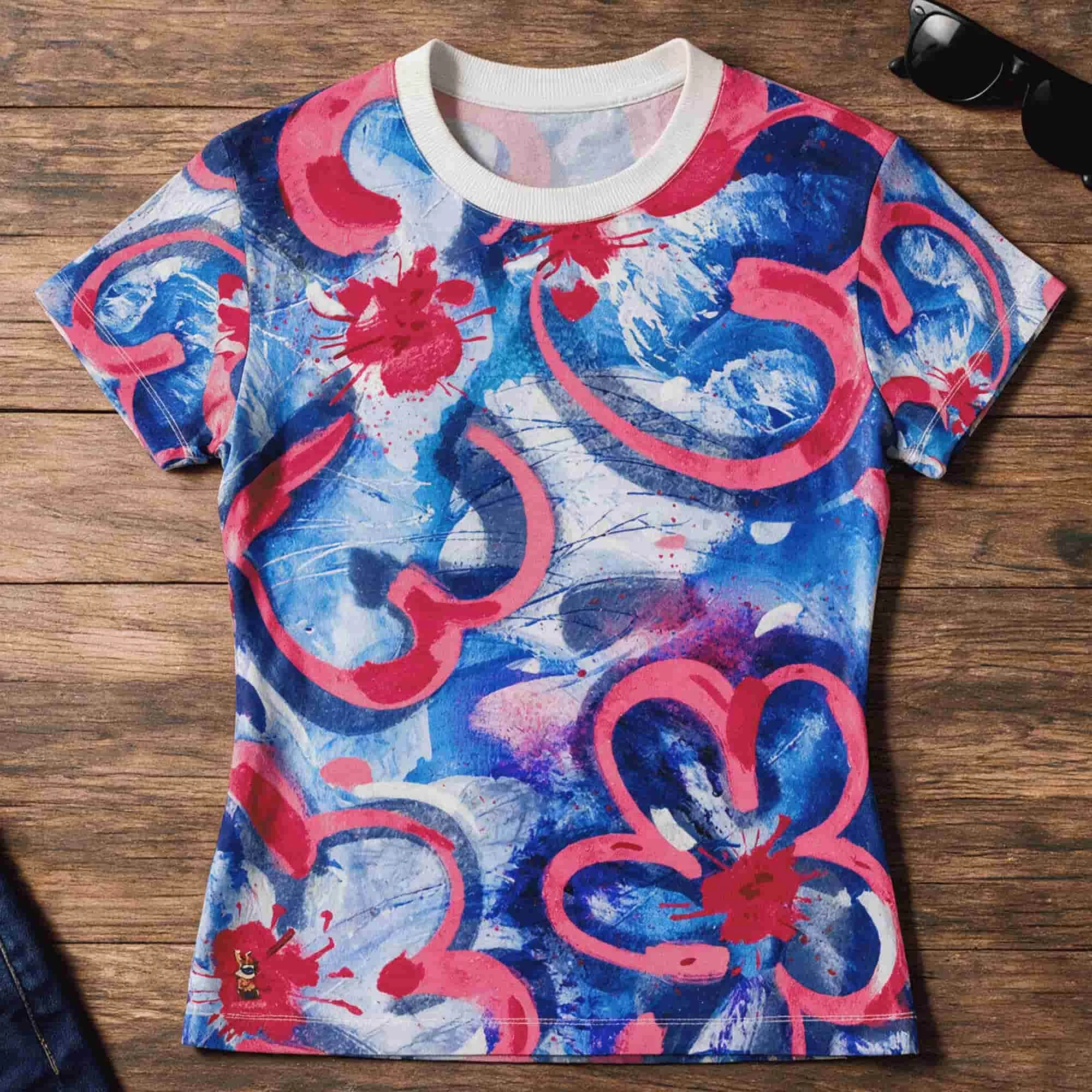 Women's Abstract Floral Watercolor Tee