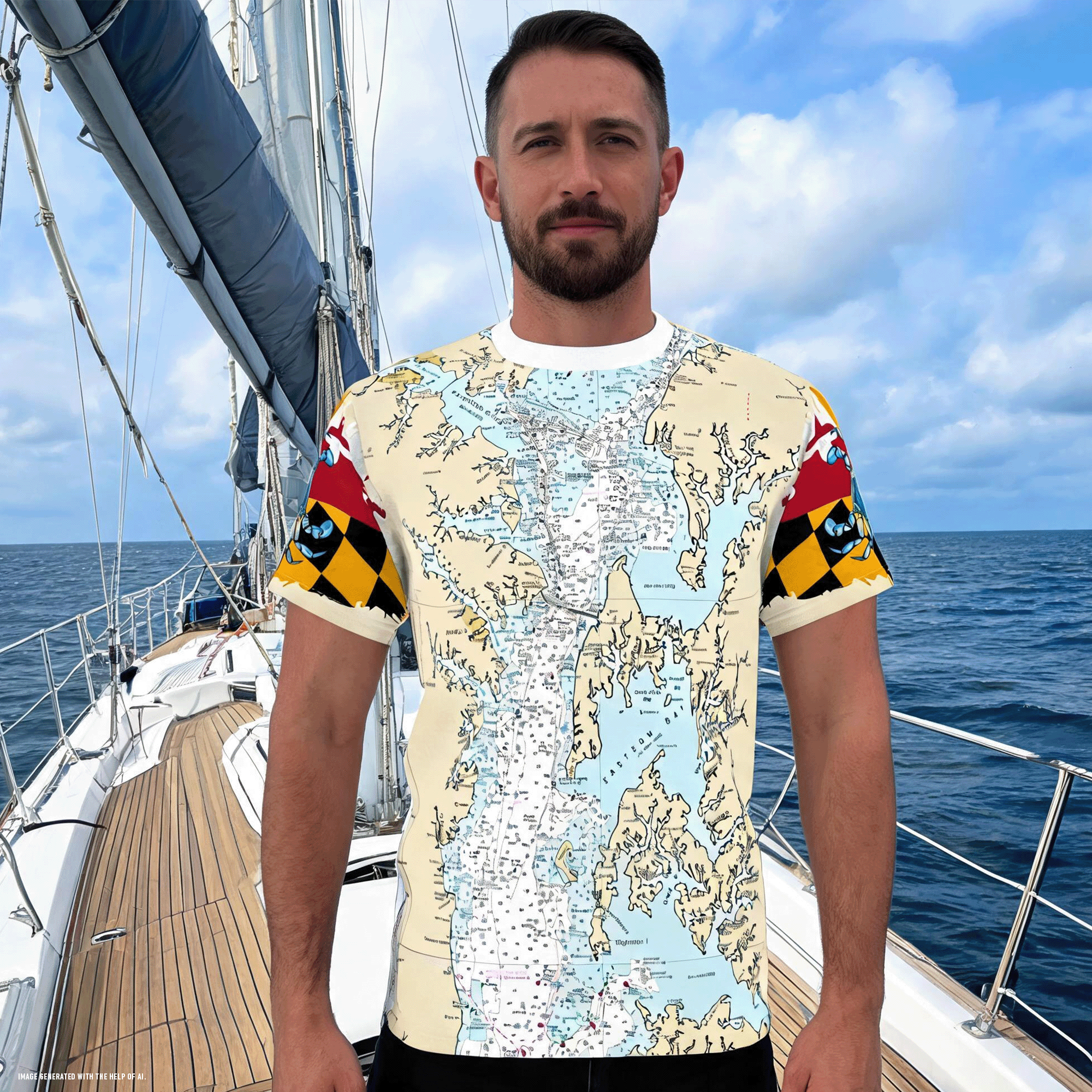 Maryland Chesapeake Bay Nautical Chart Tee