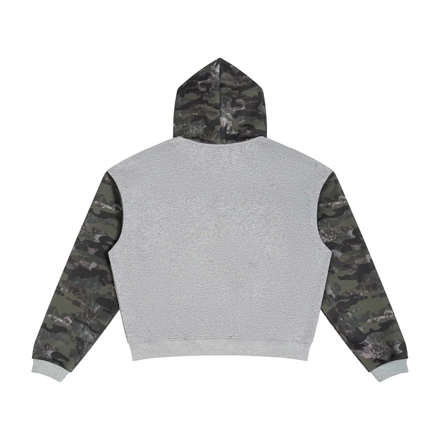 Skull & Roses Unisex Colorblock Camo Full Zip Boxy Hoodie