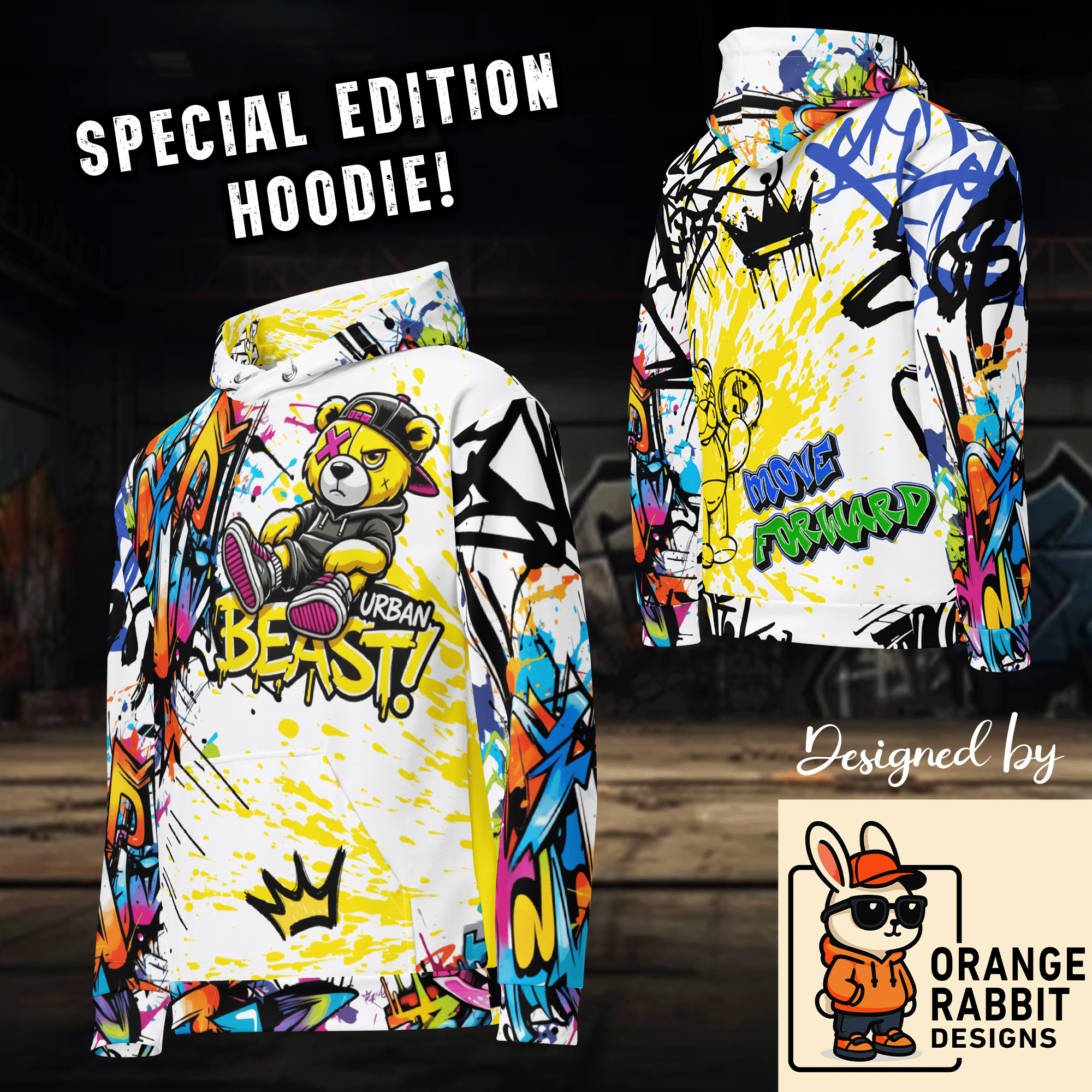 Graffiti Bear Streetwear Hoodie